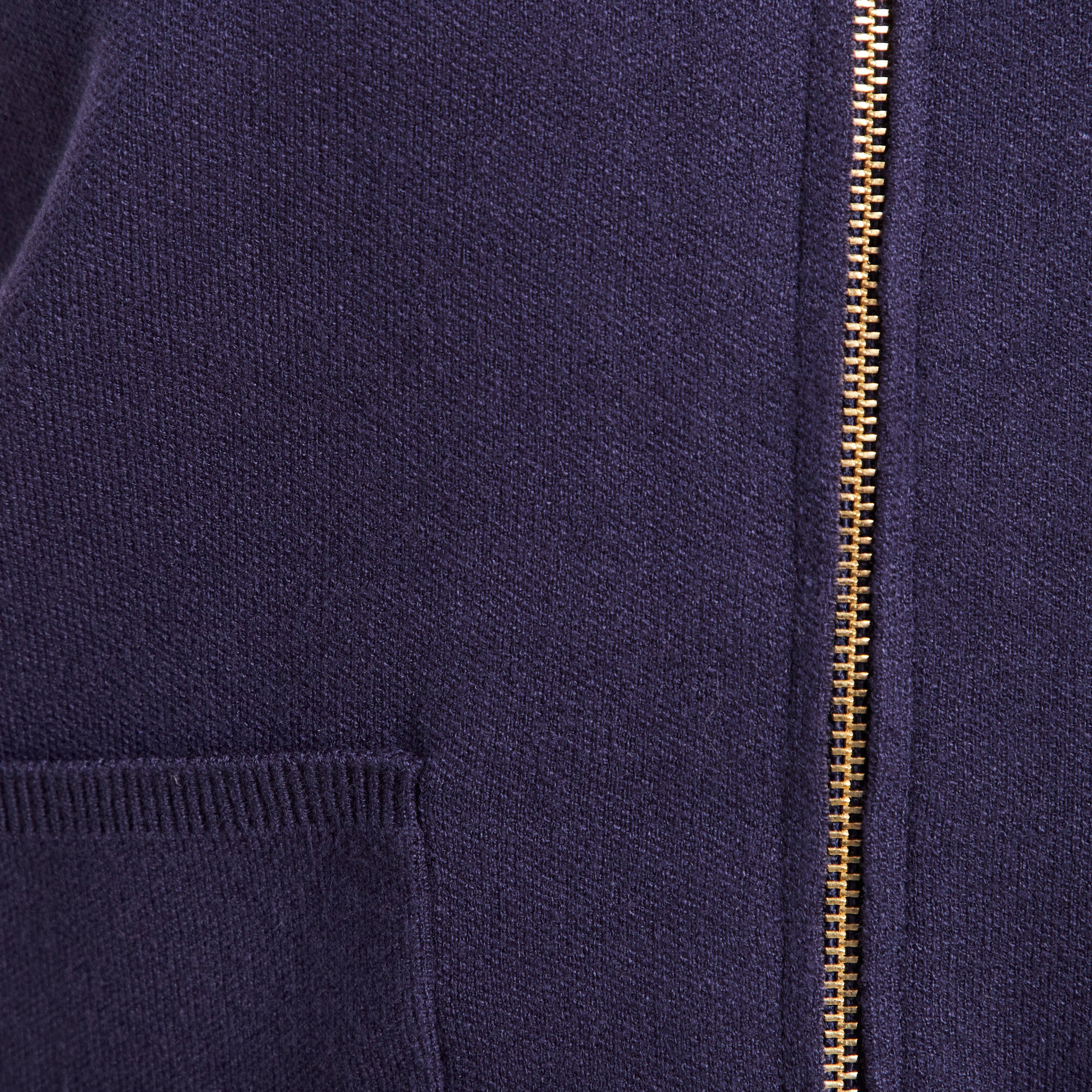 Gilet droit court sans manches bleu marine femme