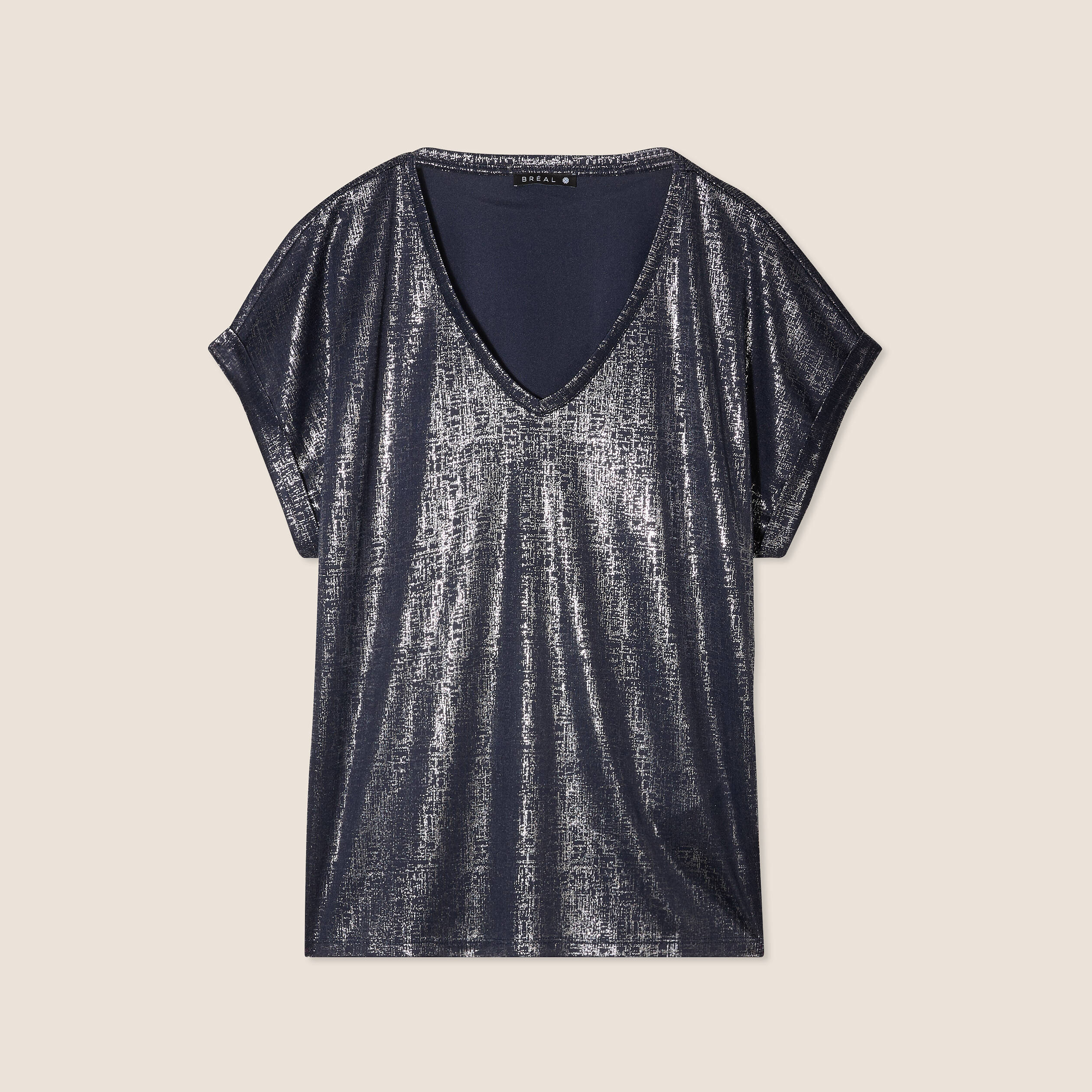 T-shirt manches courtes bleu foncé femme