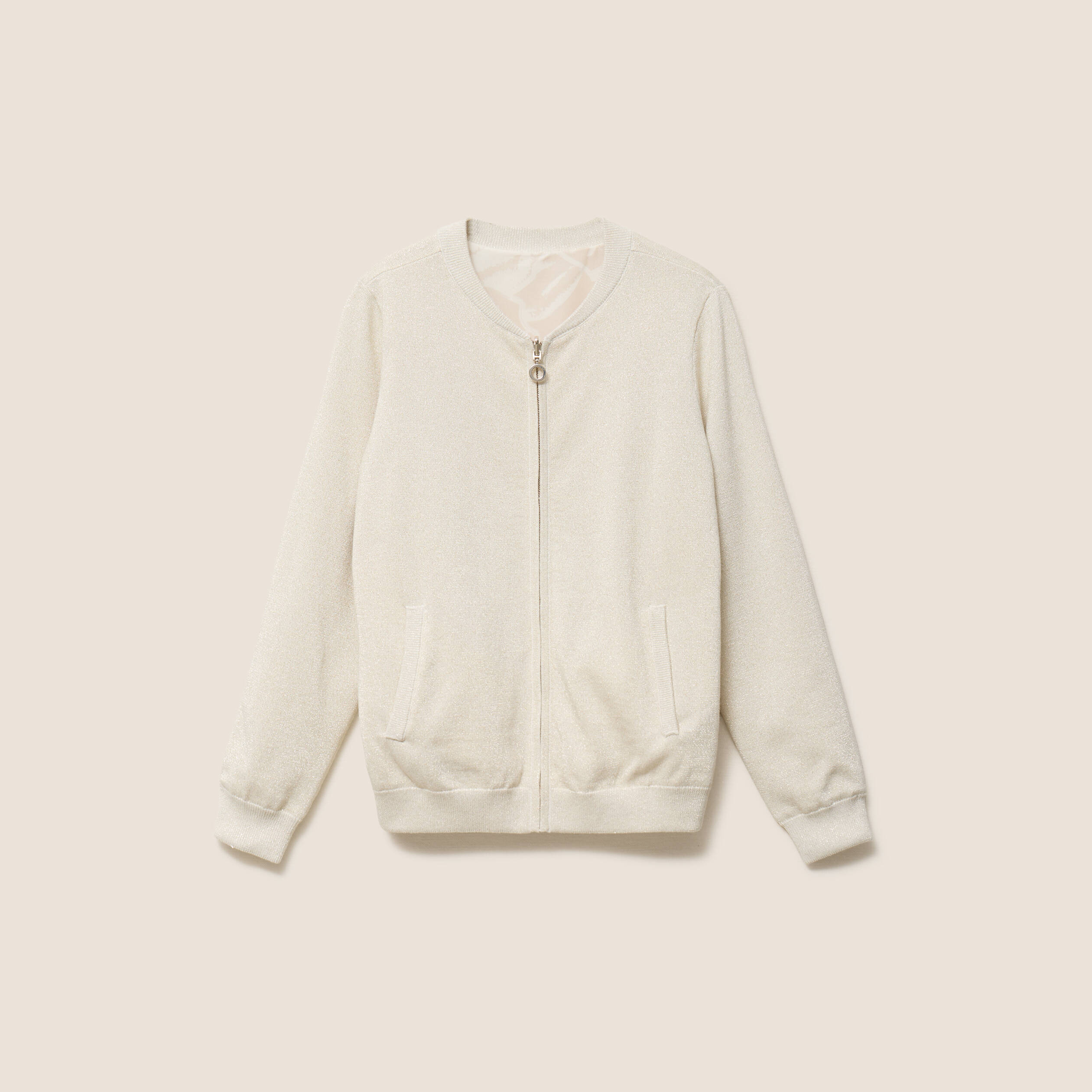 Gilet r&eacute;versible esprit bomber blanc femme