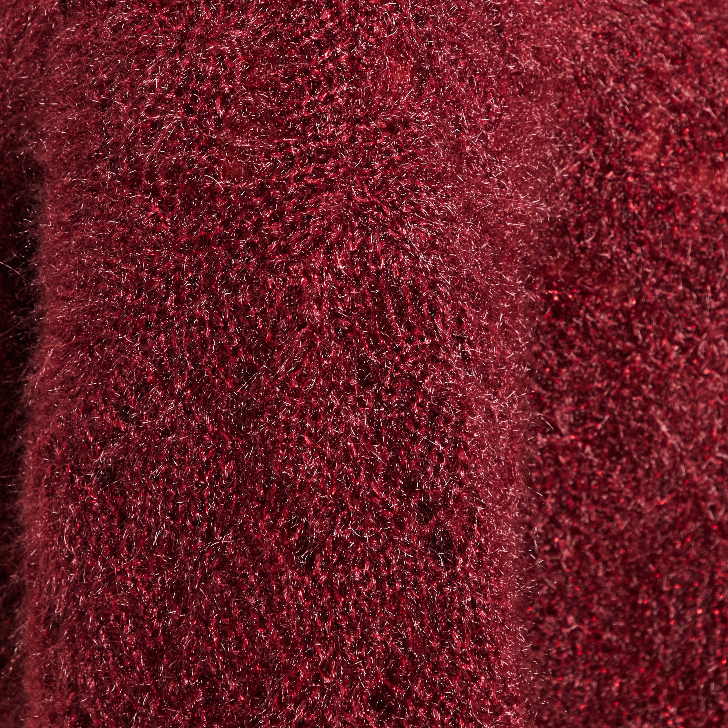 Pull manches longues ajour&eacute; bordeaux femme