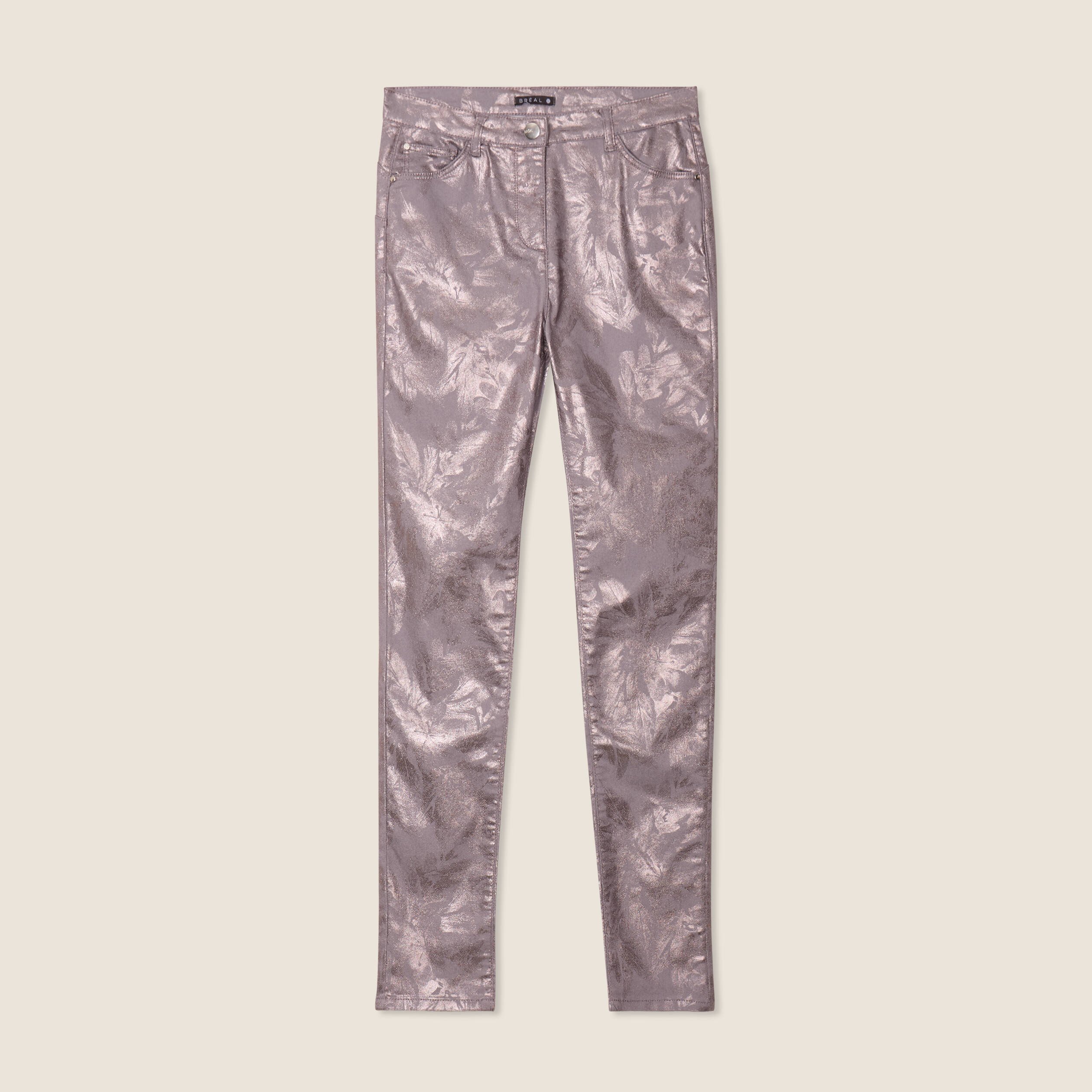Pantalon ajusté marron femme