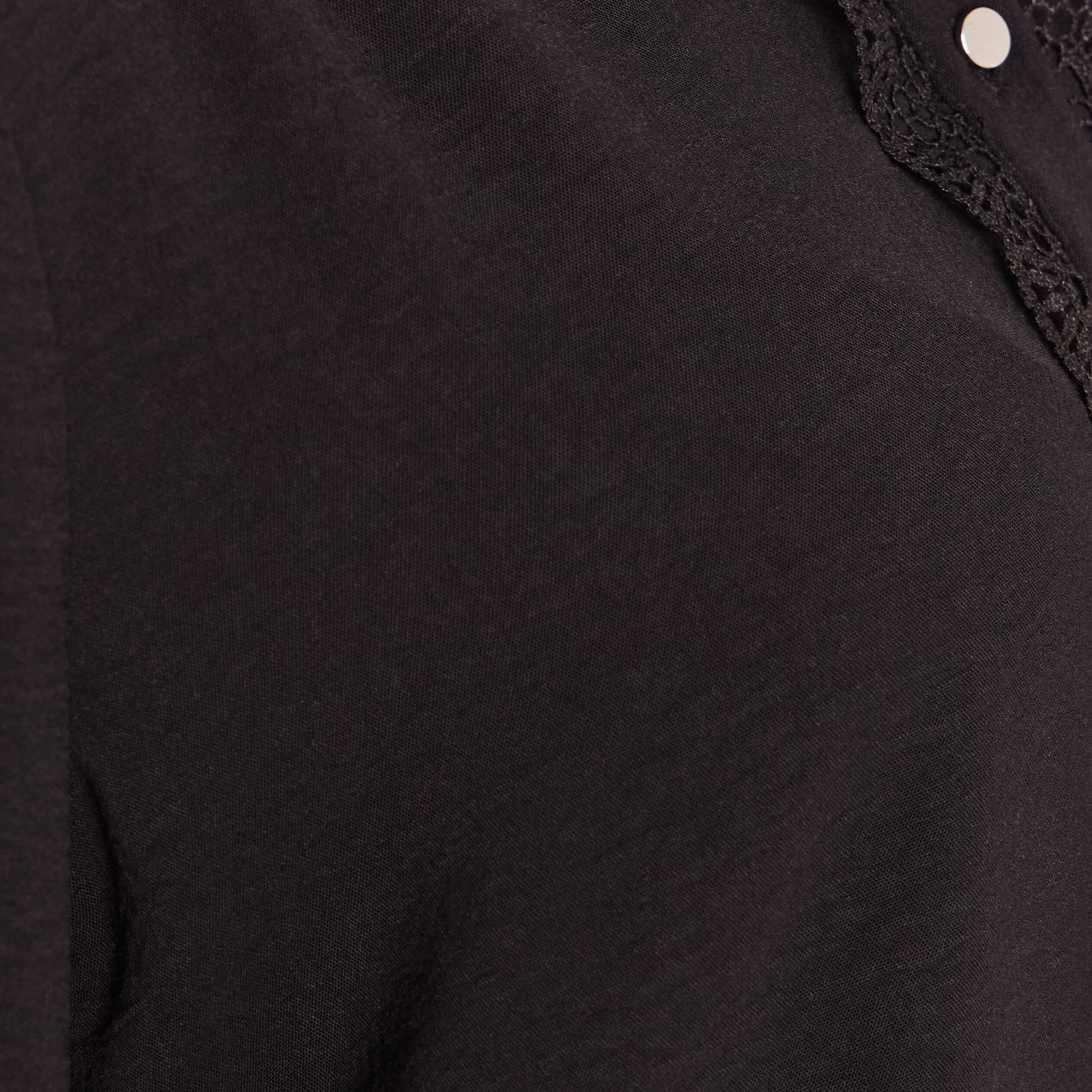 Chemise fluide manches longues dentelle noir femme