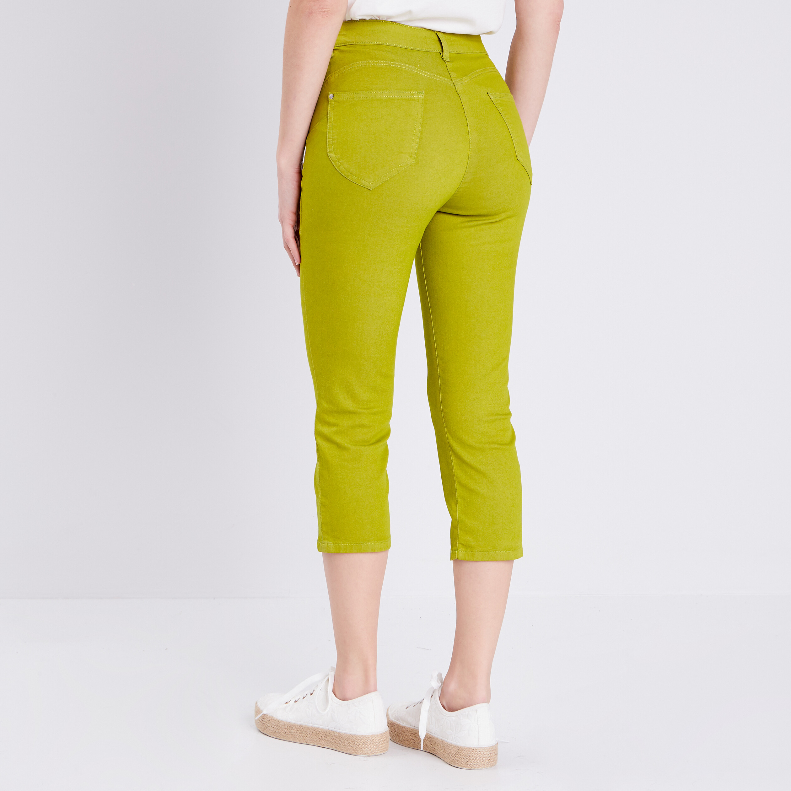 Pantacourt magique Le L&eacute;ger coupe droite vert olive femme