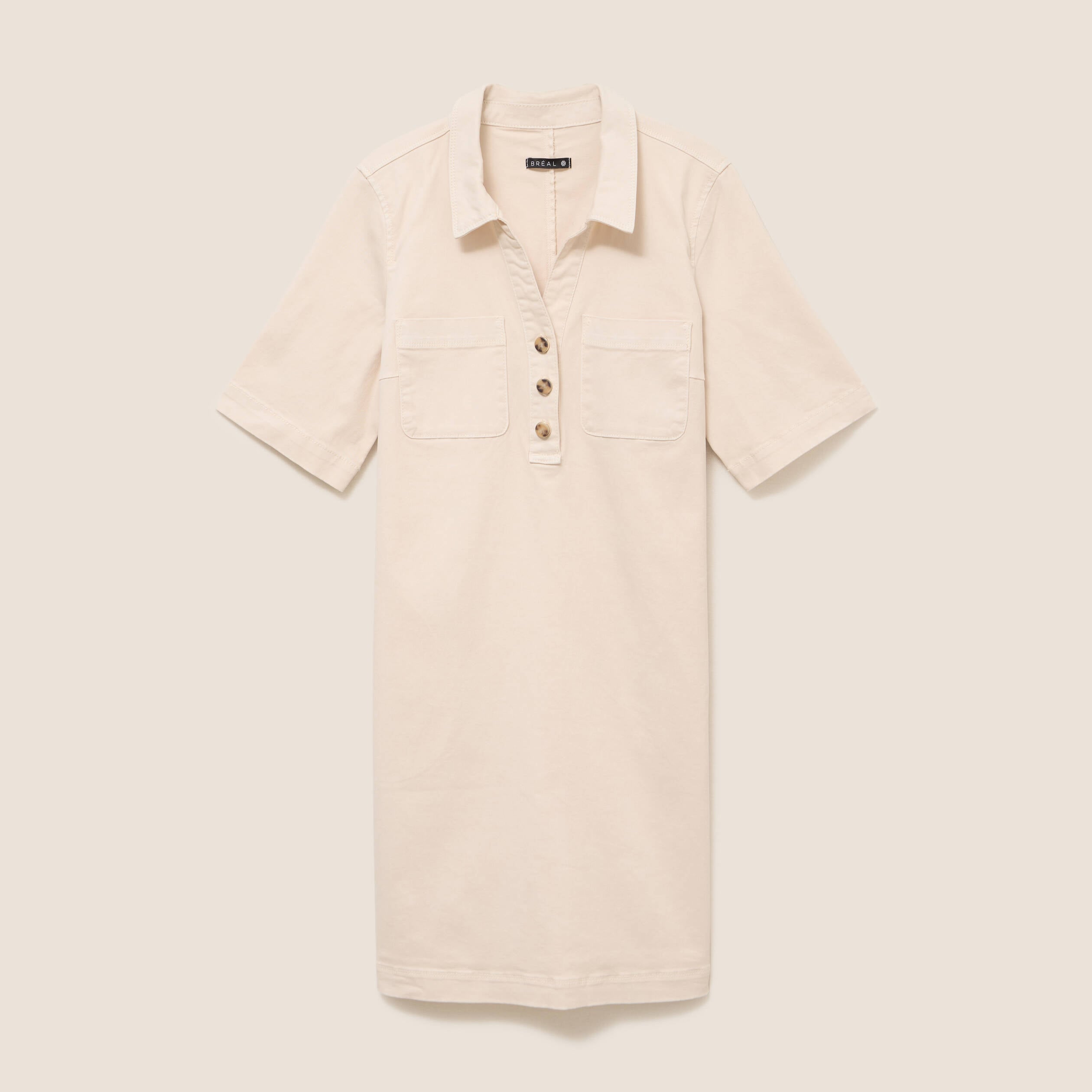Robe courte en coton ivoire femme