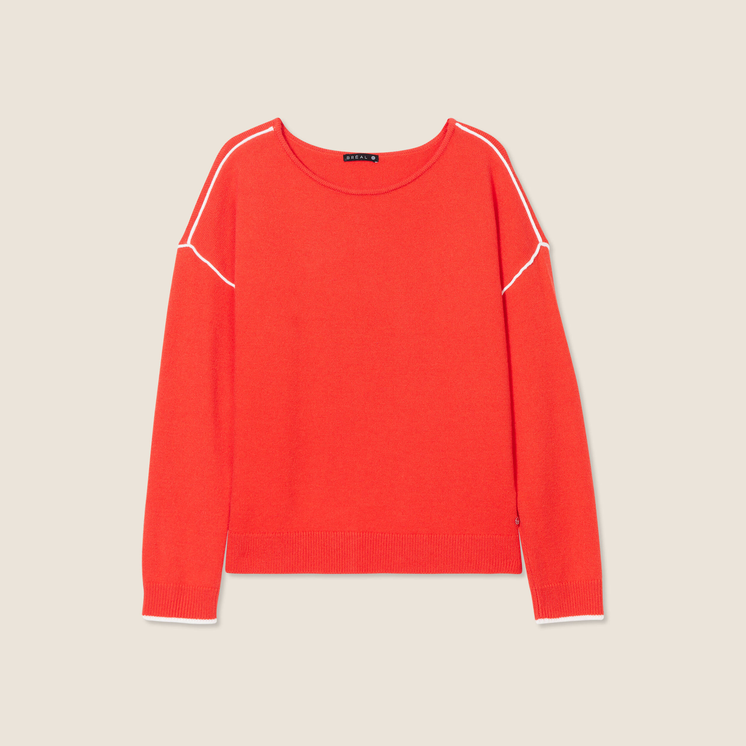 Pull manches longues orange foncé femme