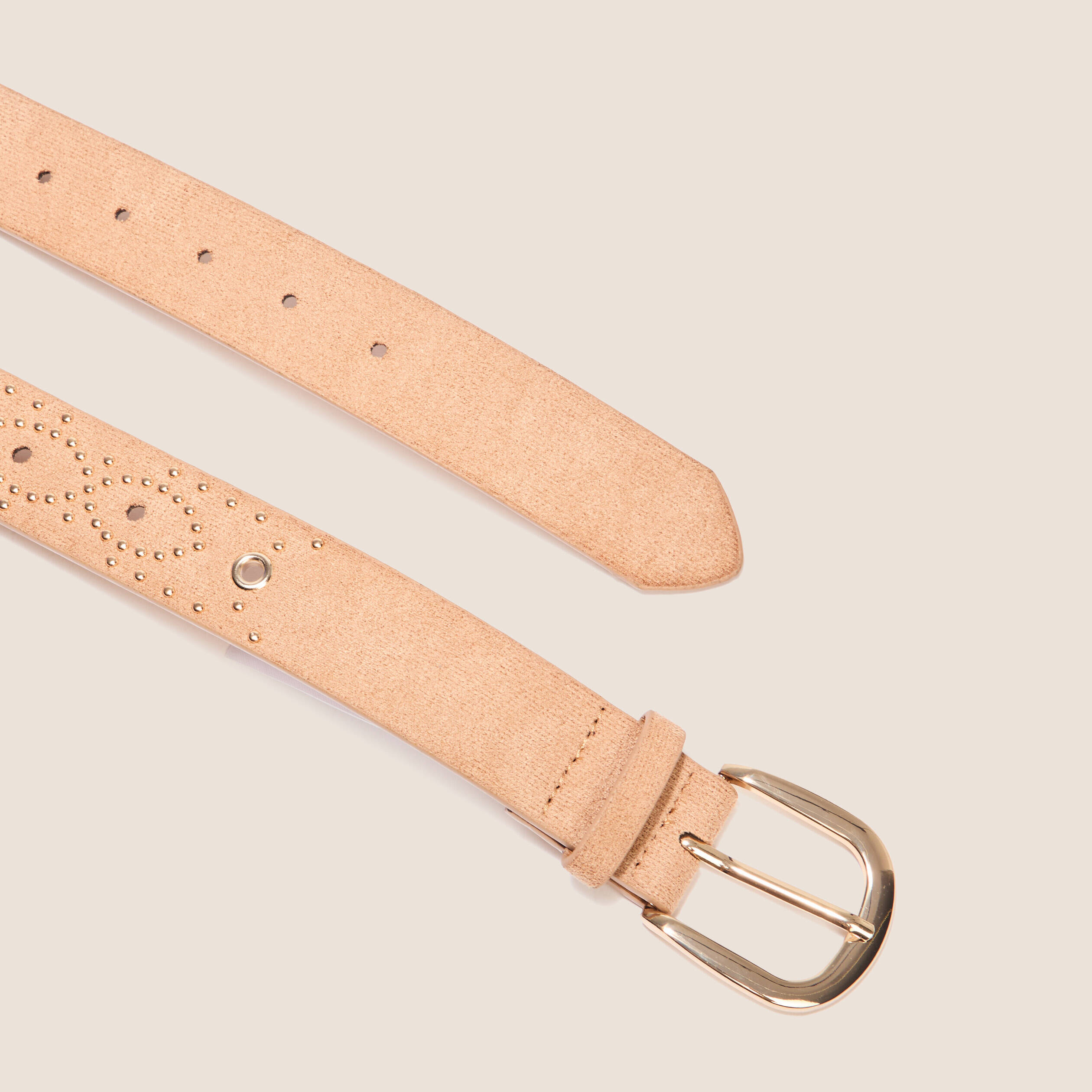 ceinture clous et oeillets camel femme Ceinture clous et oeillets camel femme