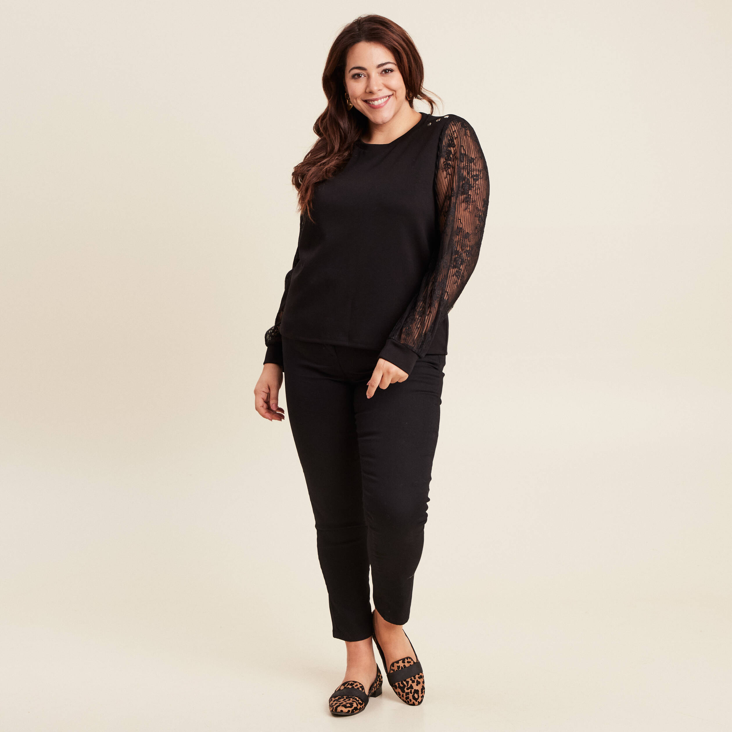 T-shirt manches longues noir femme