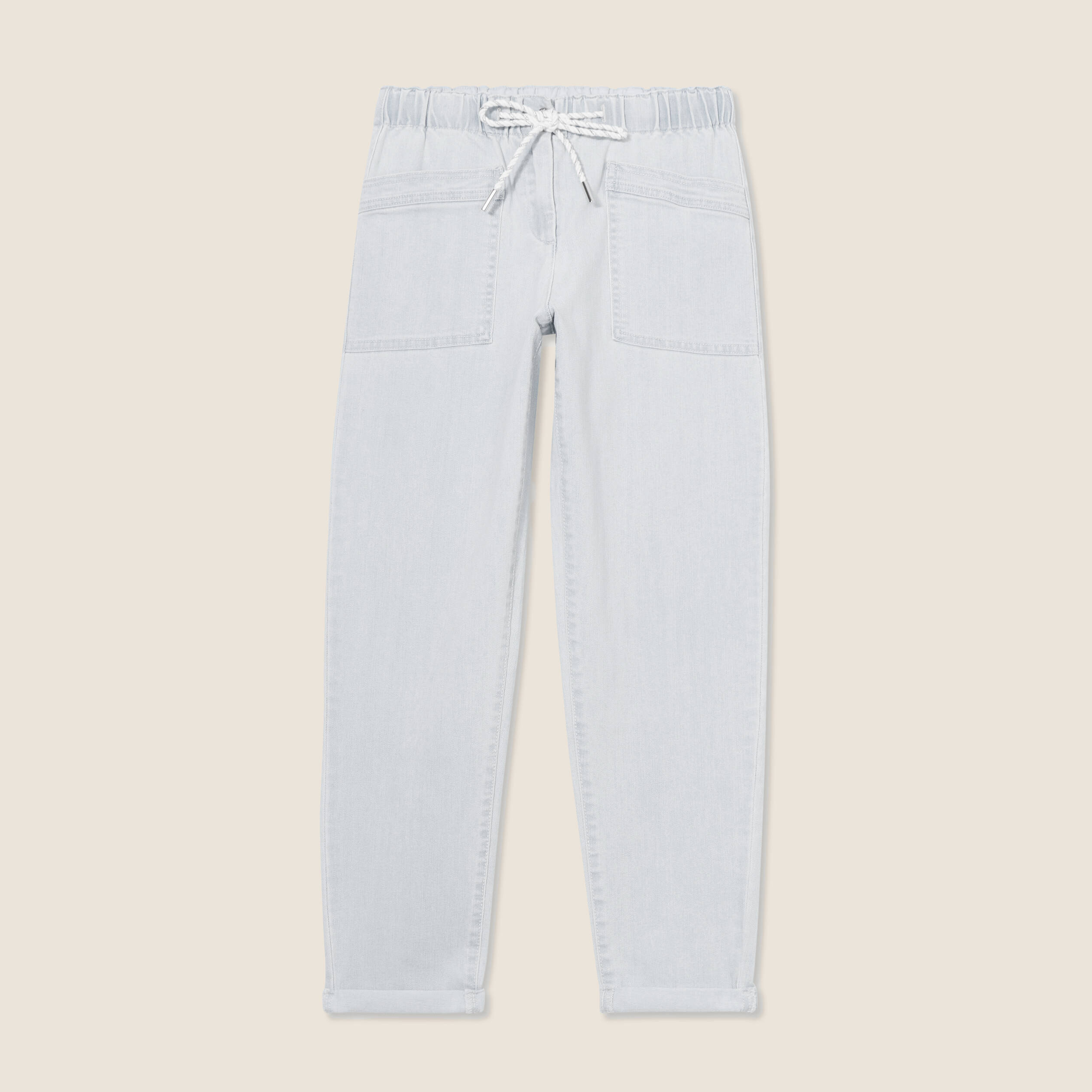 Jean coupe mom 7/8&egrave;me denim bleach femme