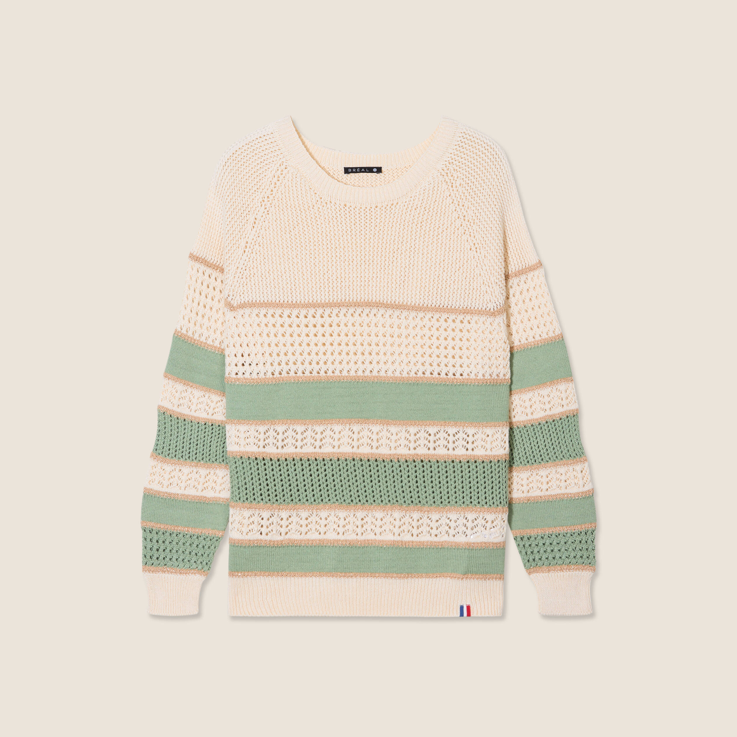 Pull manches longues vert femme