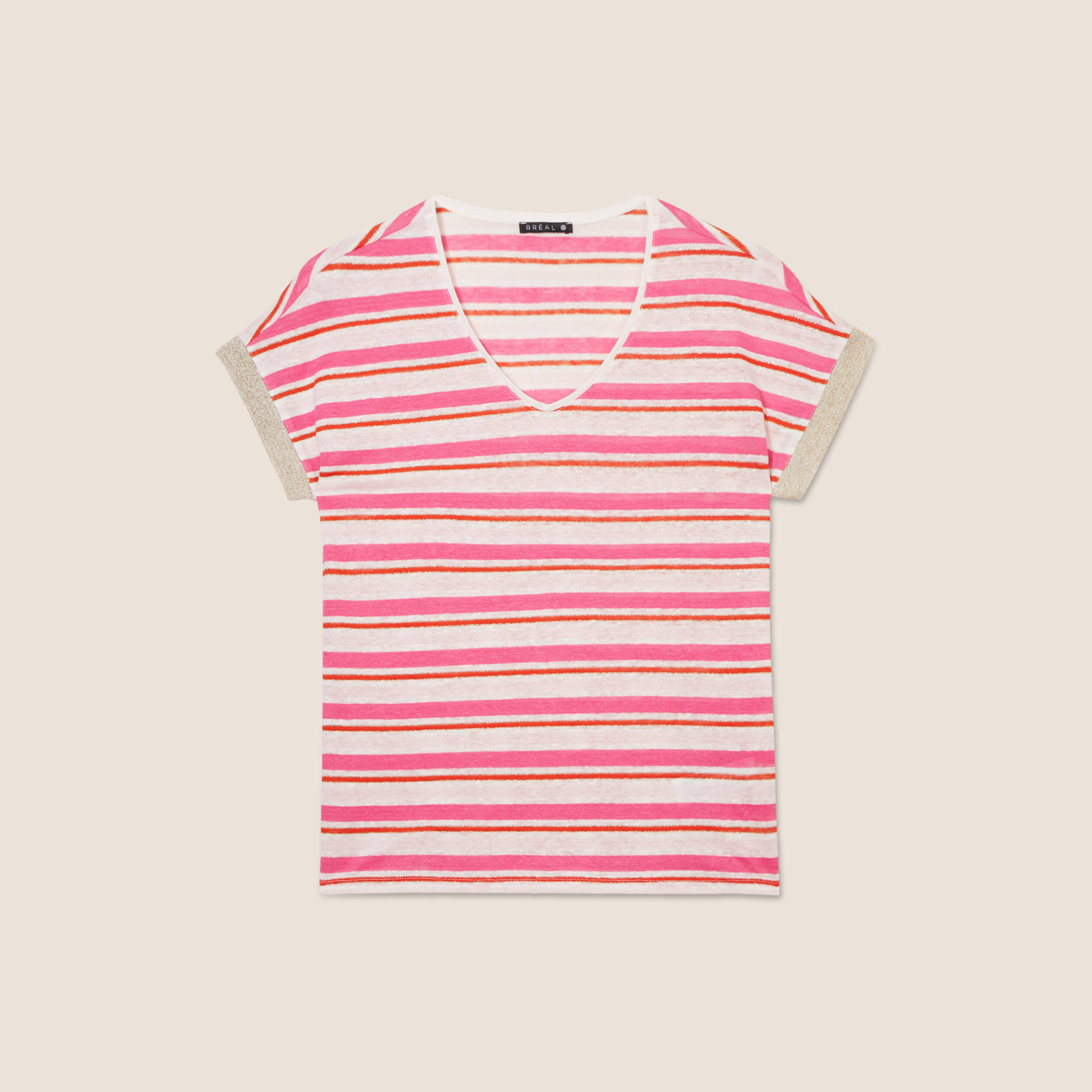 T-shirt manches courtes orange femme