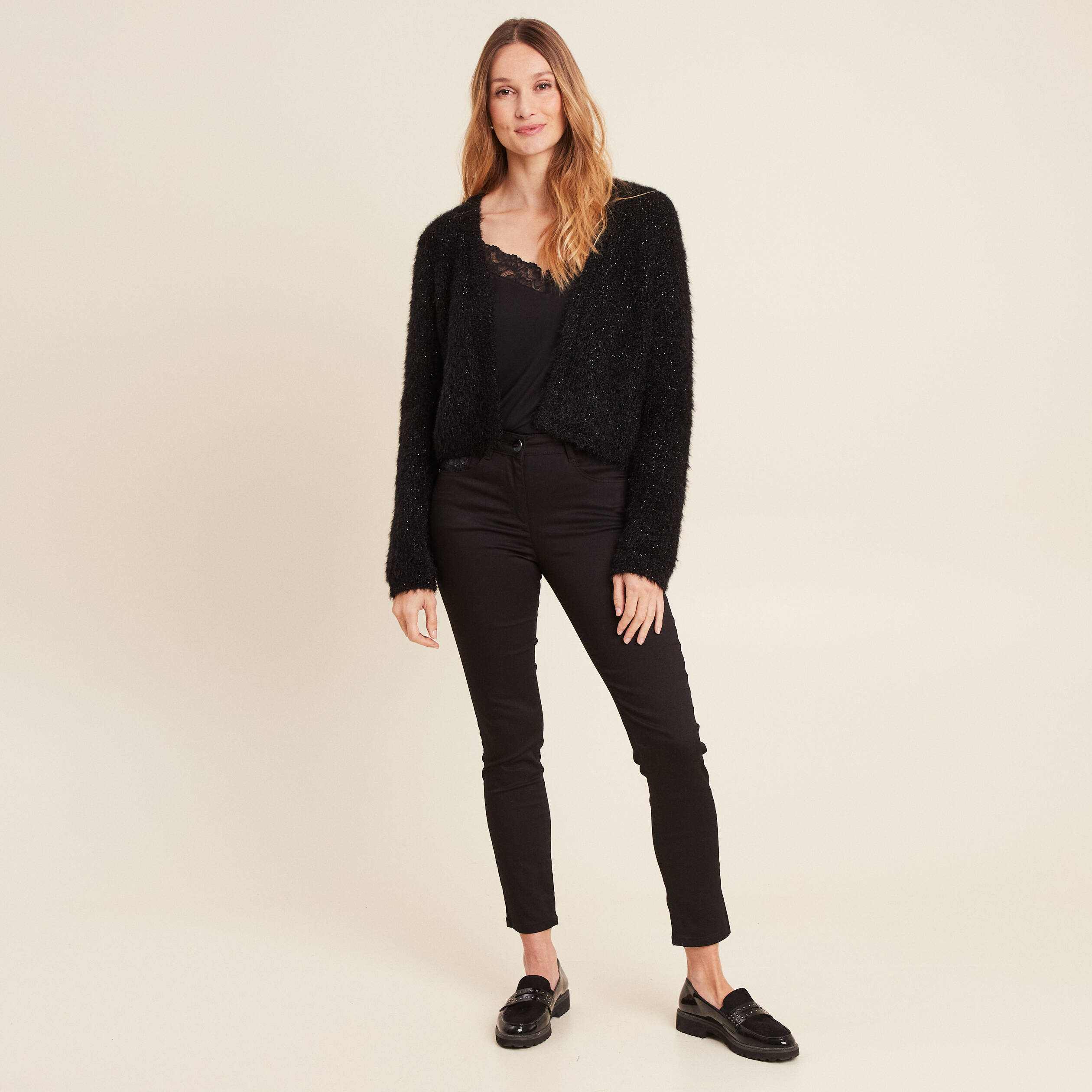gilet manches longues noir femme Gilet manches longues noir femme