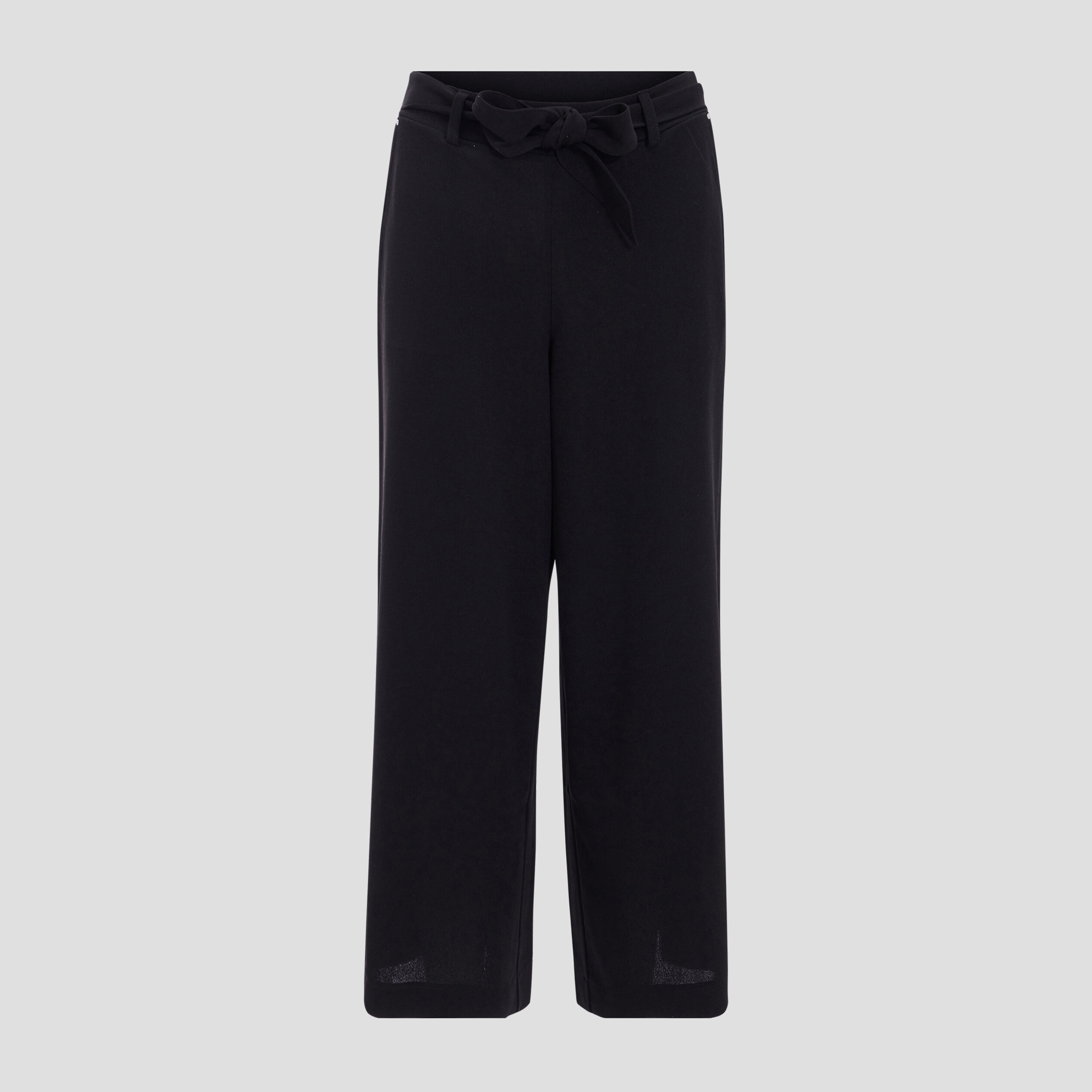 Pantalon large ceinturé noir femme