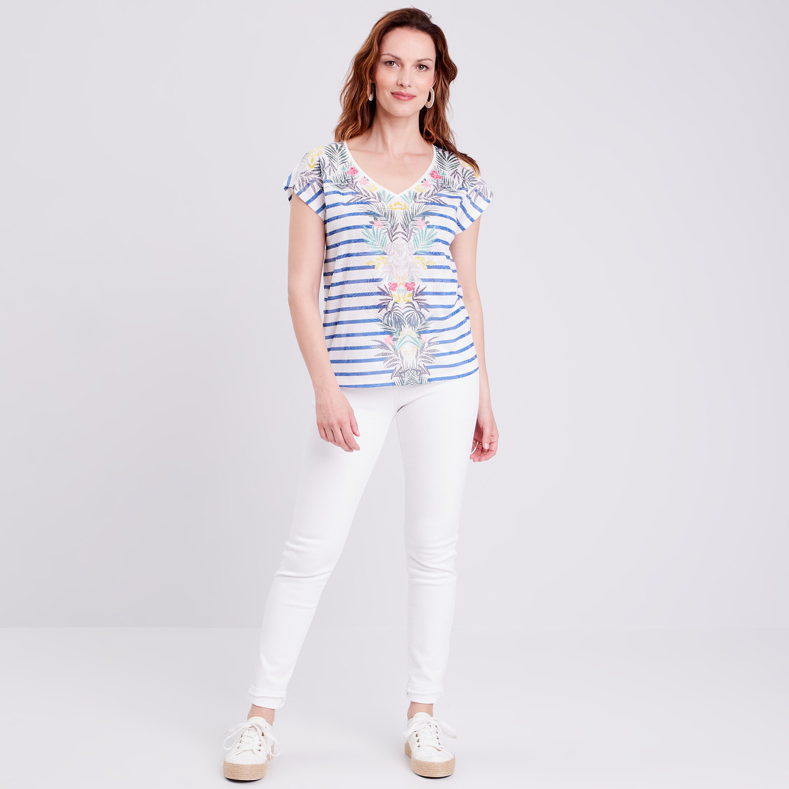 T-shirt manches courtes bleu electrique femme