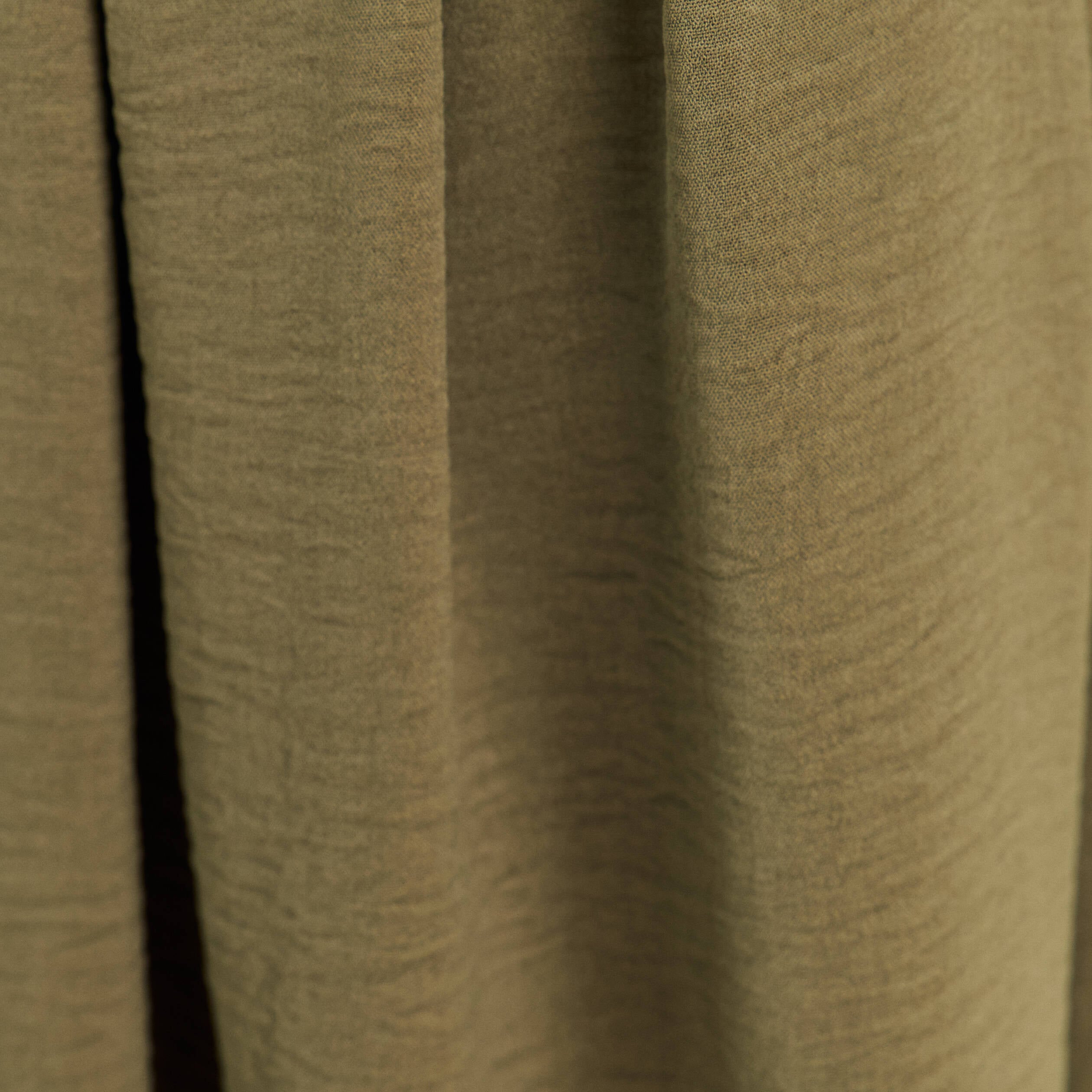 Robe patineuse 3/4 col chemise vert kaki femme