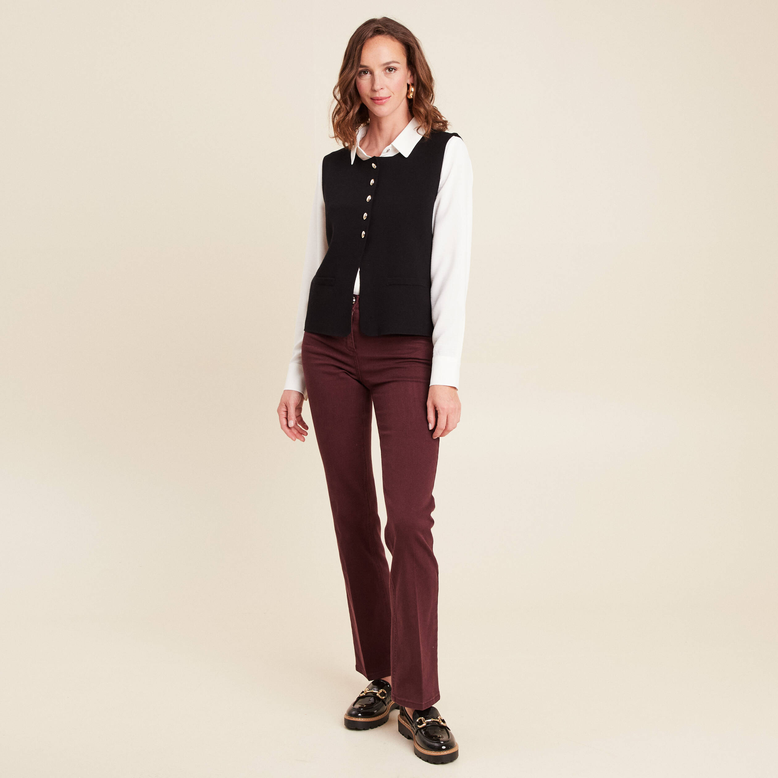 gilet droit court sans manches col rond noir femme gilet droit court sans manches col rond noir femme