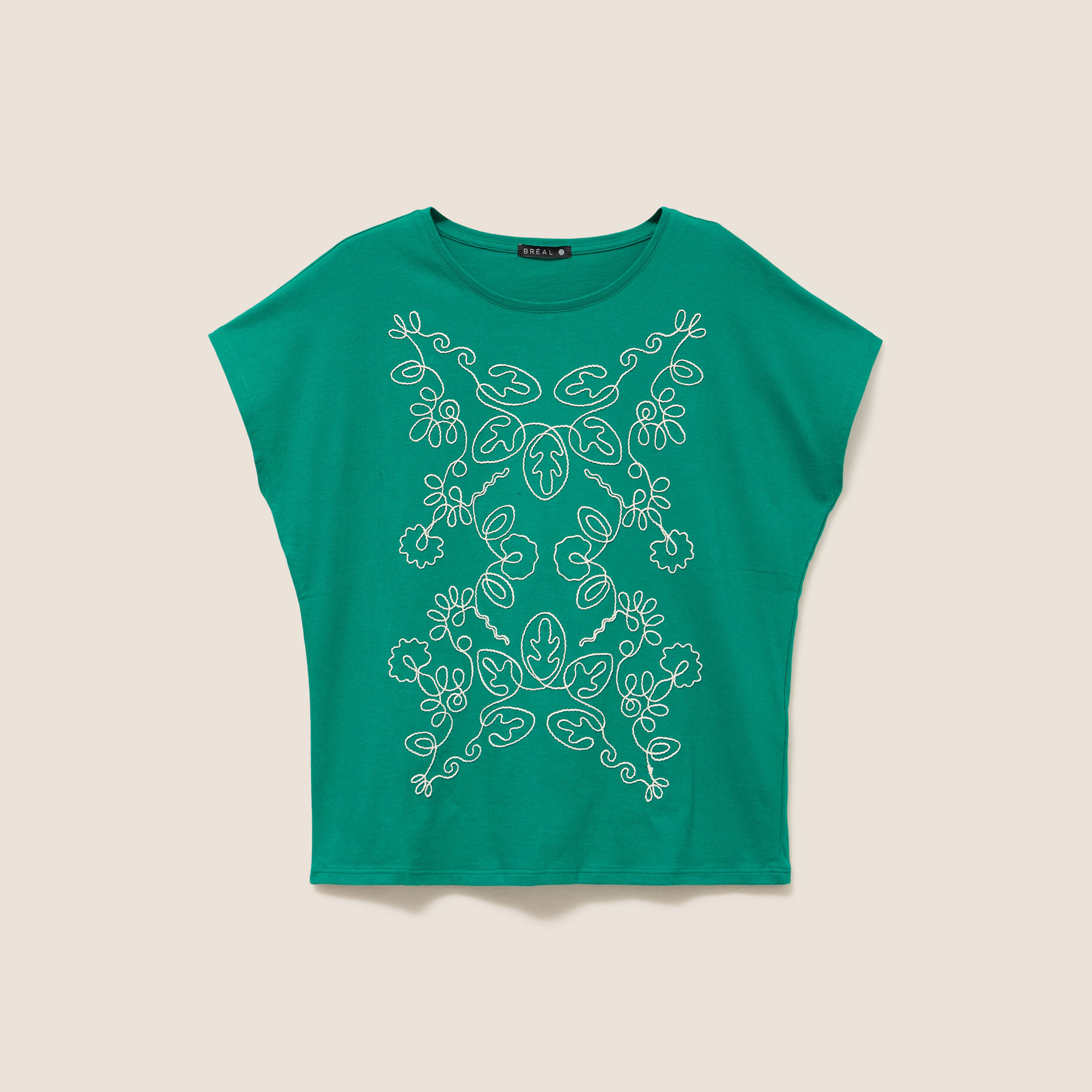 Ralph Lauren Sport - T‑Shirt vert col V 100 % coton, logo violet - Taille S petite - Femme. - Label Emmaüs
