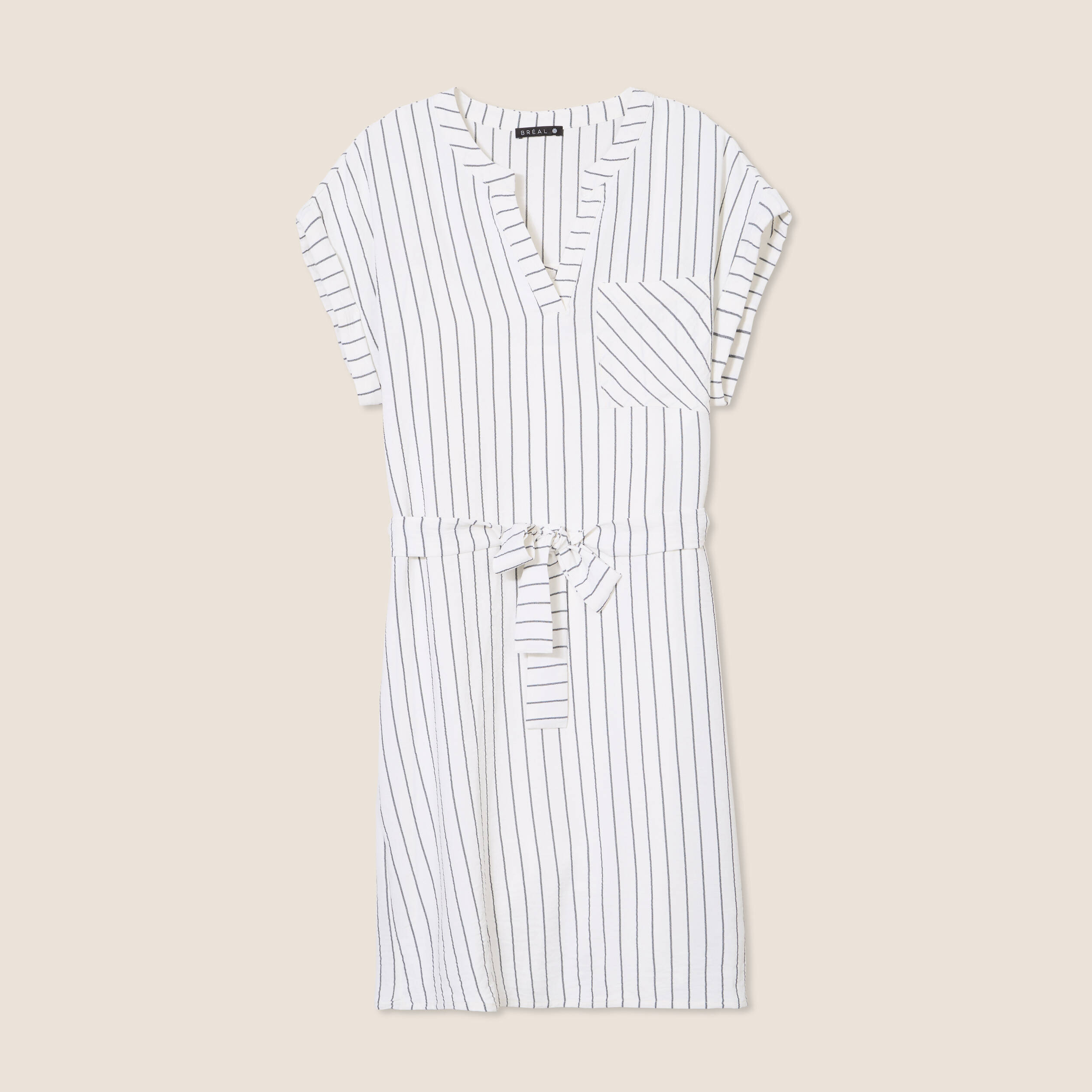 Robe droite courte doublée gris foncé femme