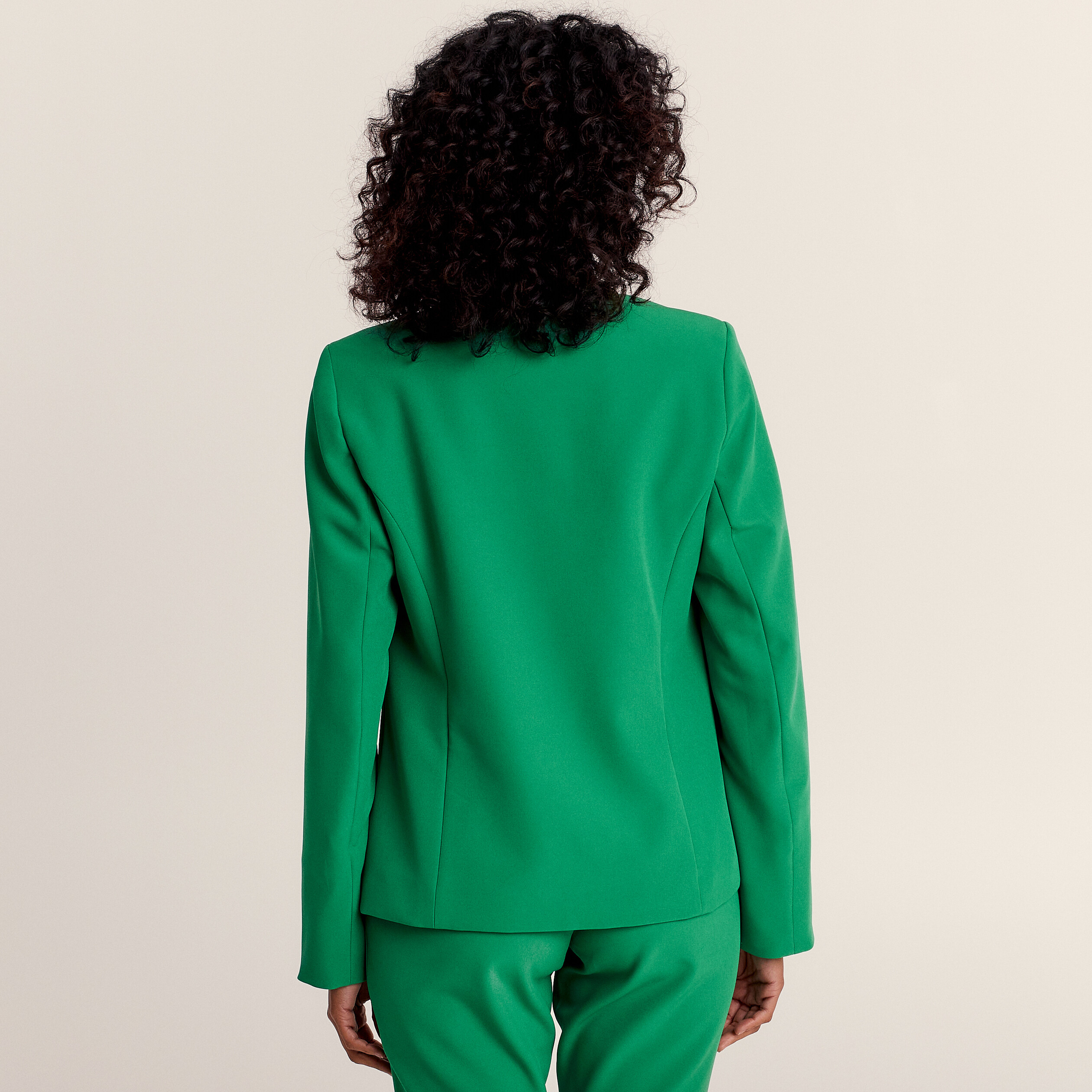 Veste city droite manches 3/4 vert femme