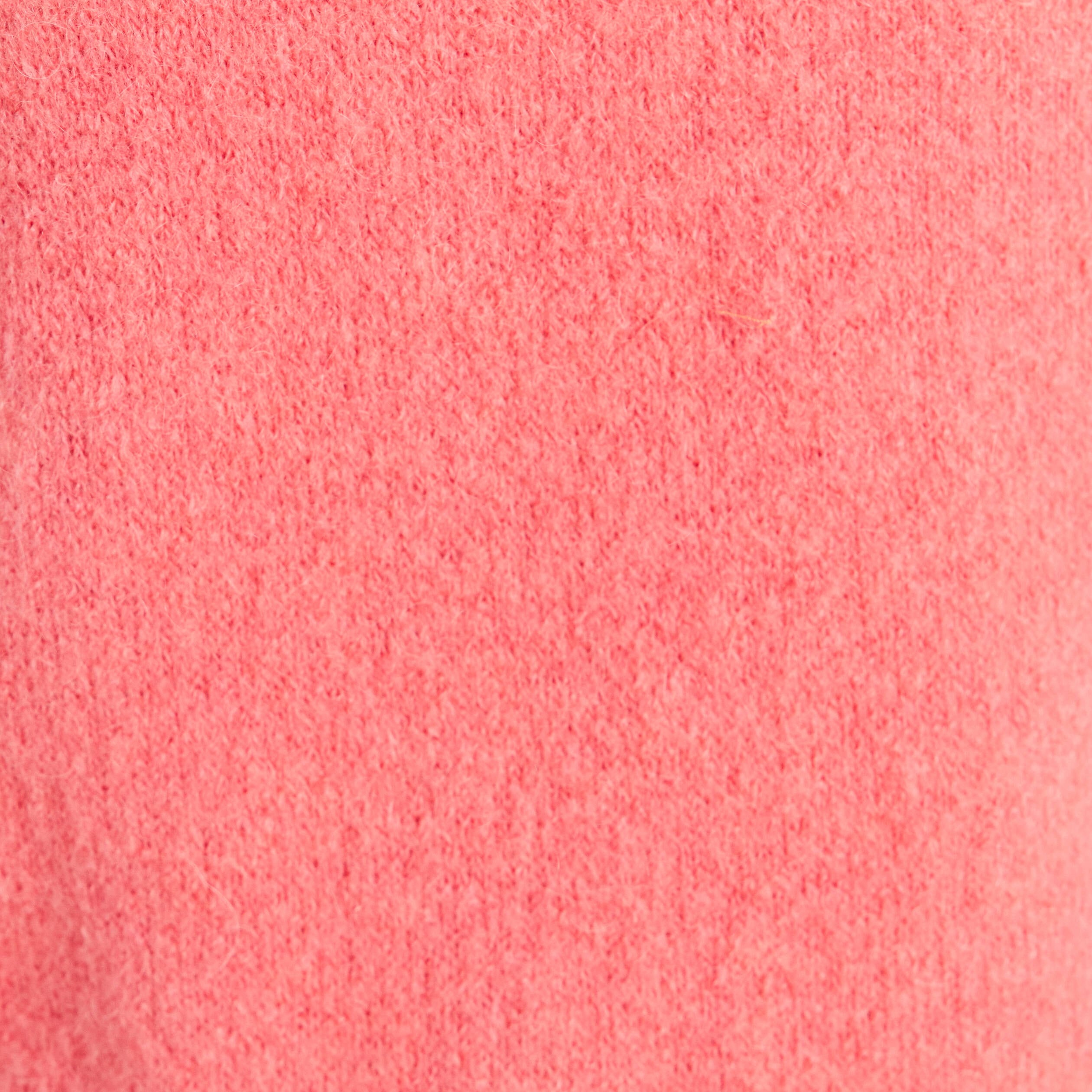 Pull col rond manches longues rose framboise femme