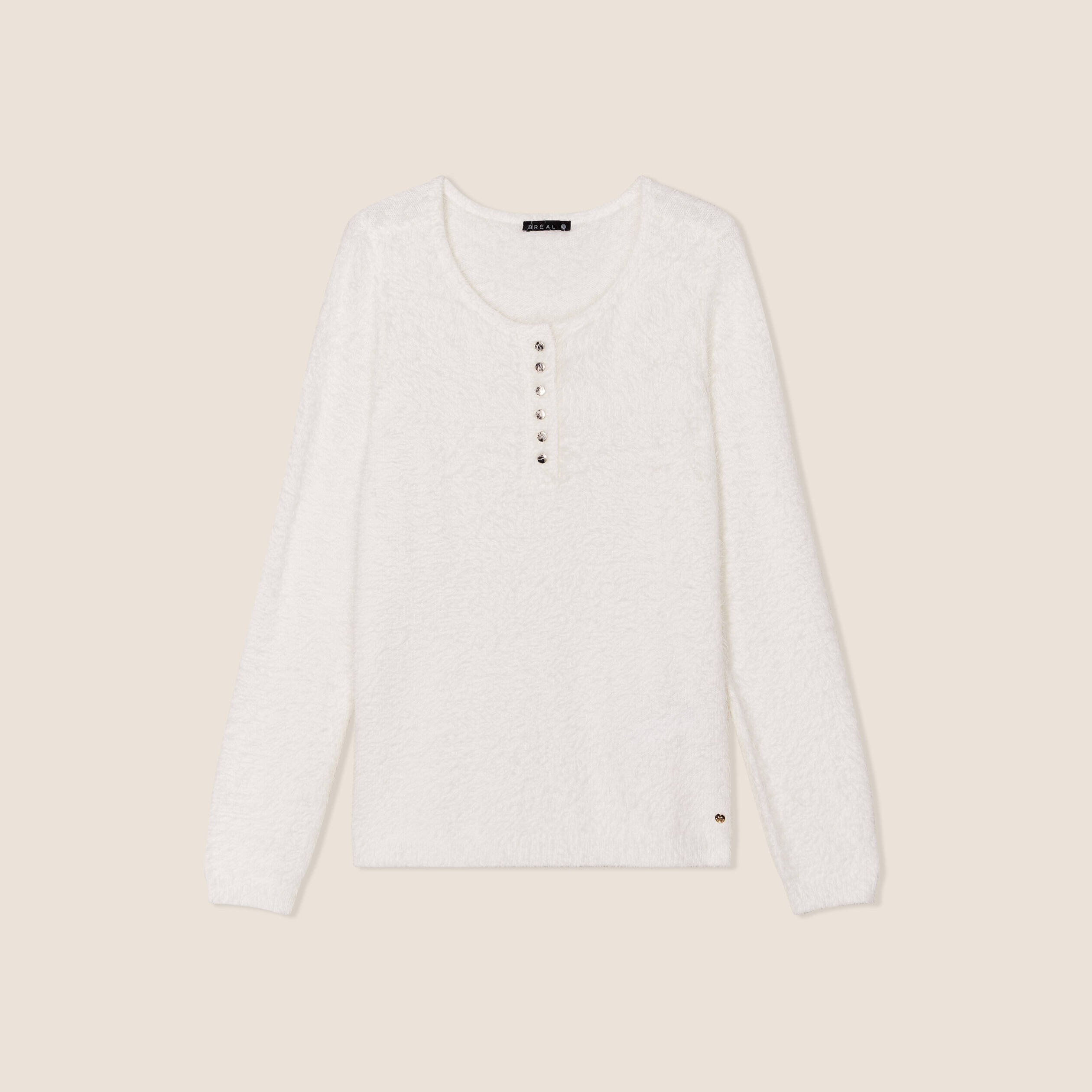 Pull manches longues ecru femme