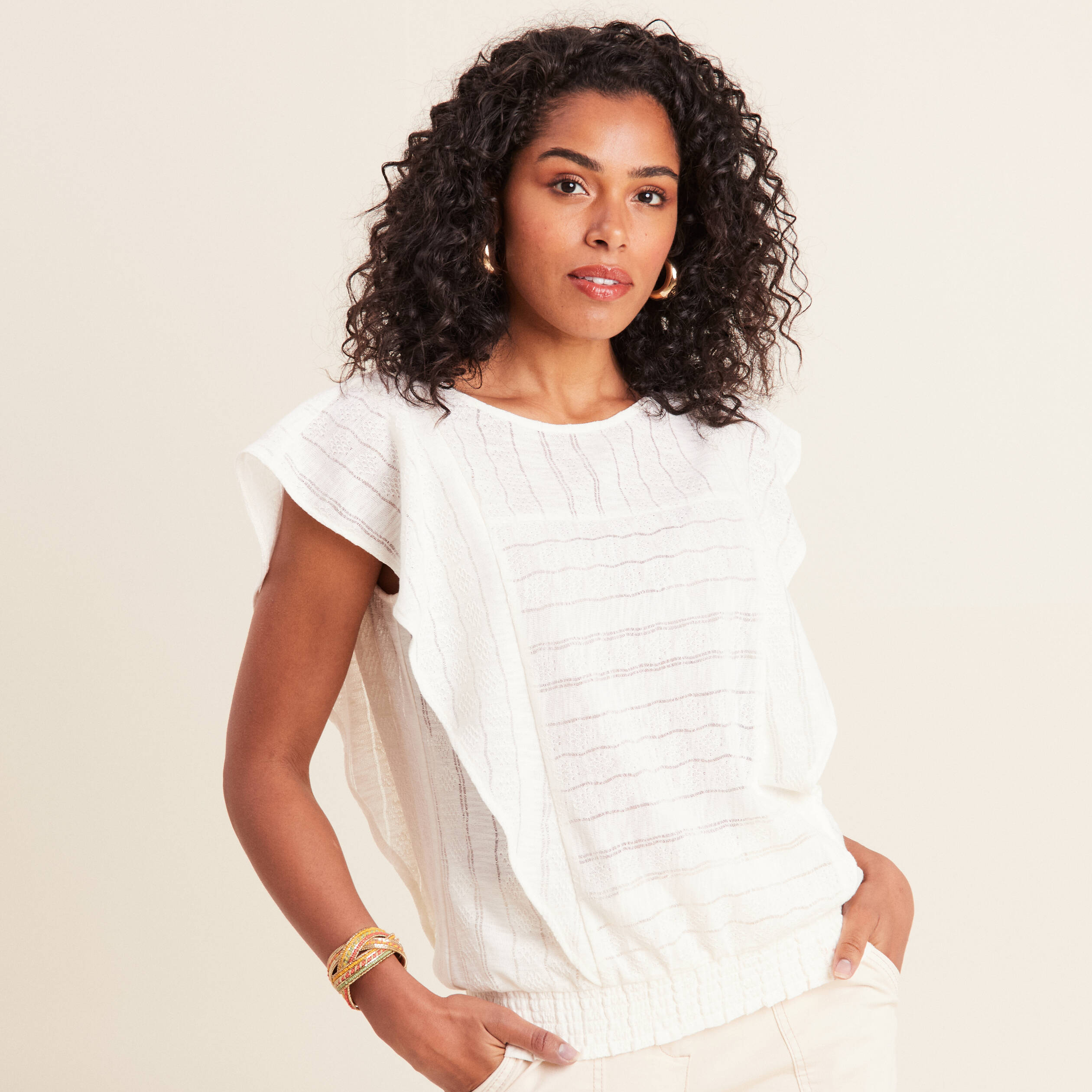 t shirt manches courtes ecru femme T-shirt manches courtes ecru femme