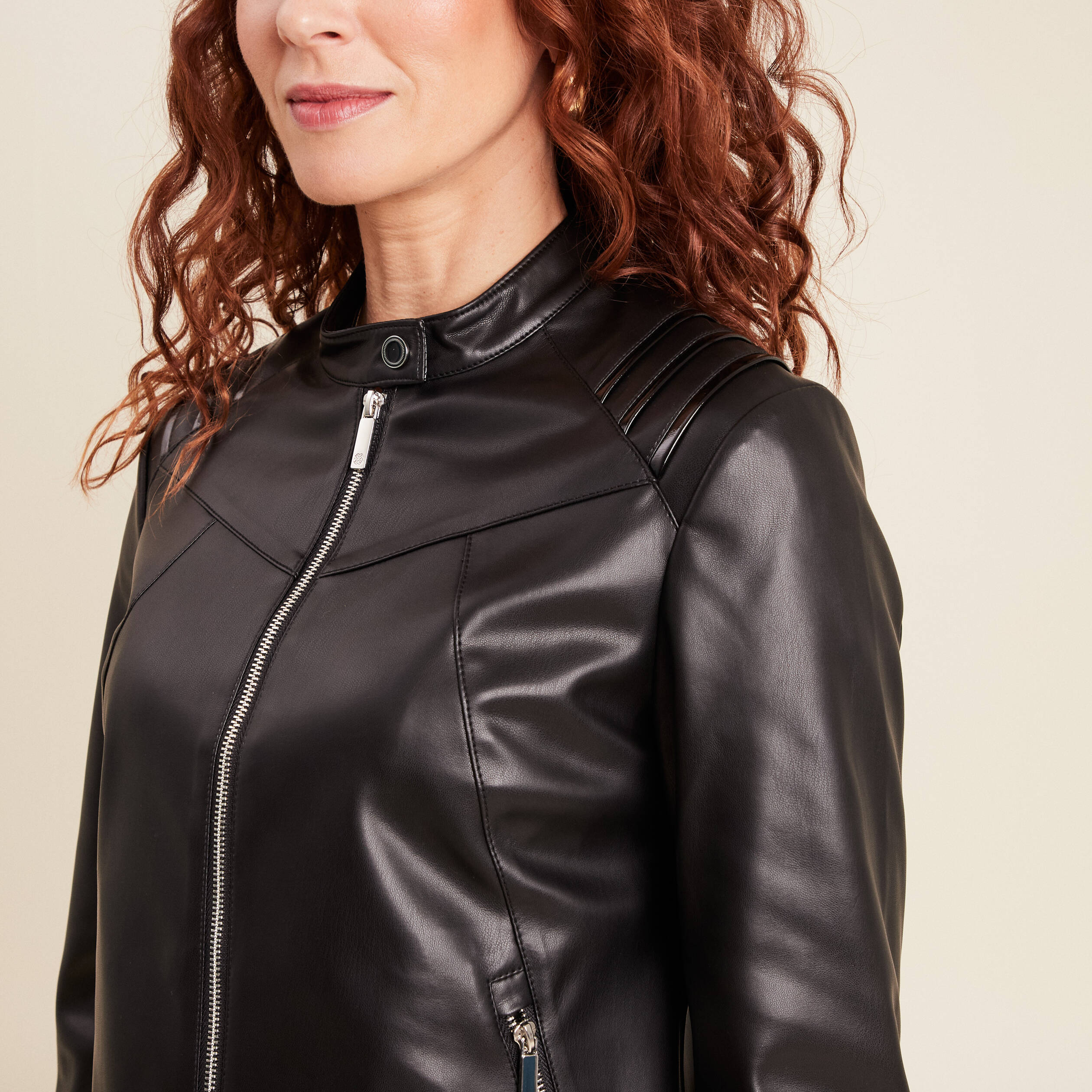 blouson simili cuir noir femme Blouson simili cuir noir femme