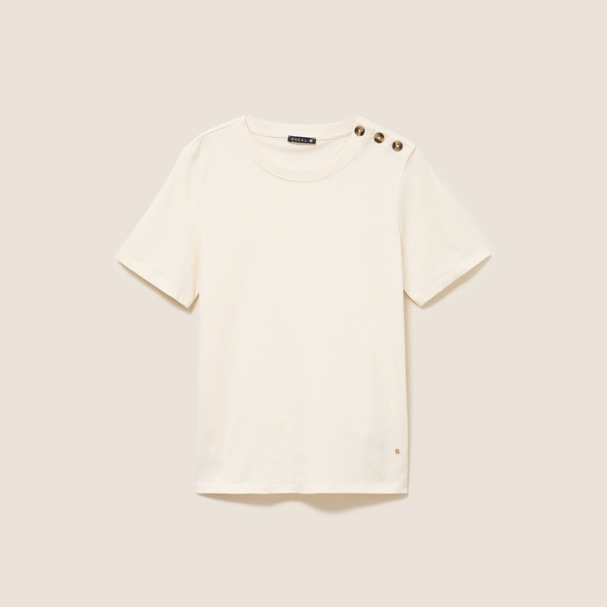 T-shirt manches courtes ecru femme