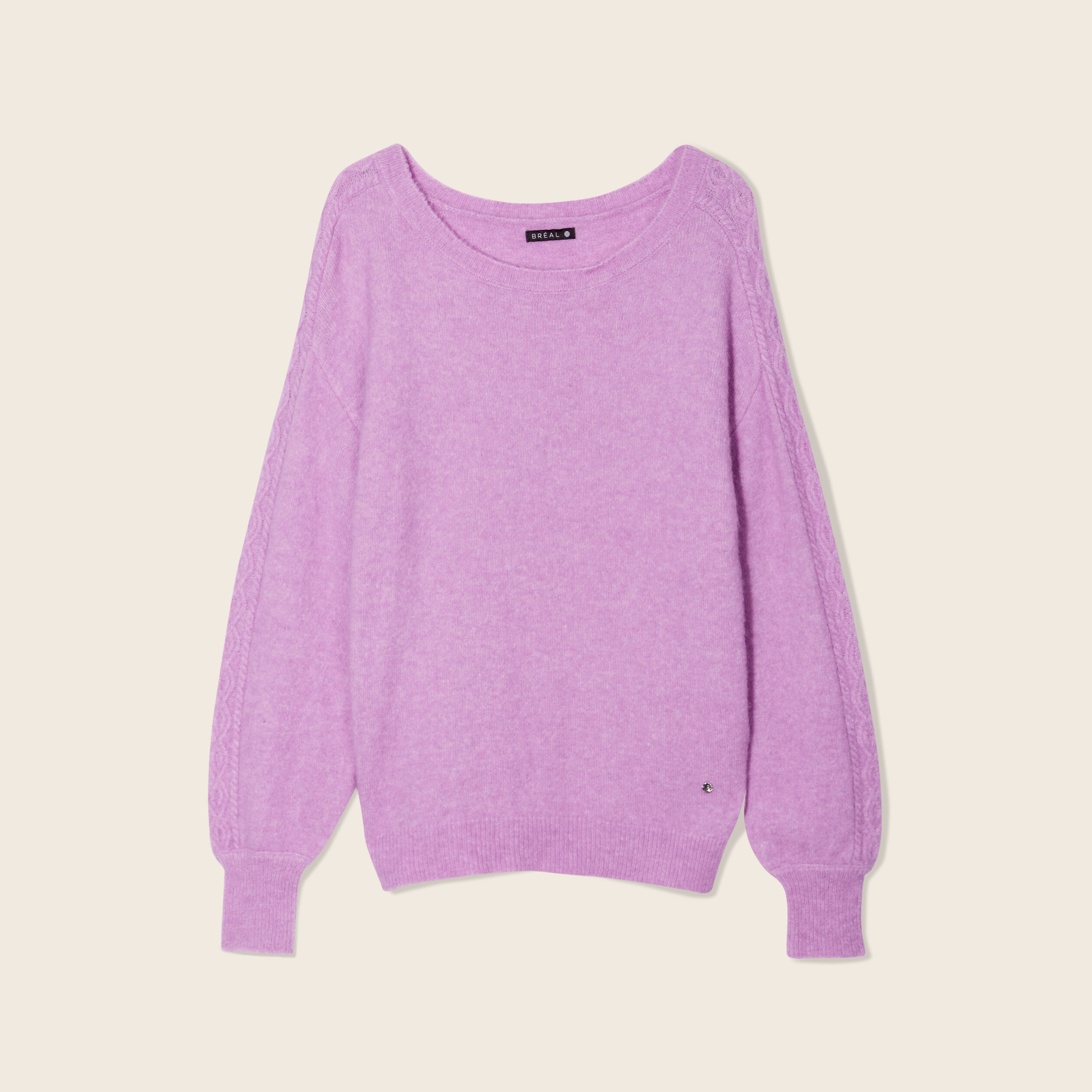 Pull manches longues violet femme