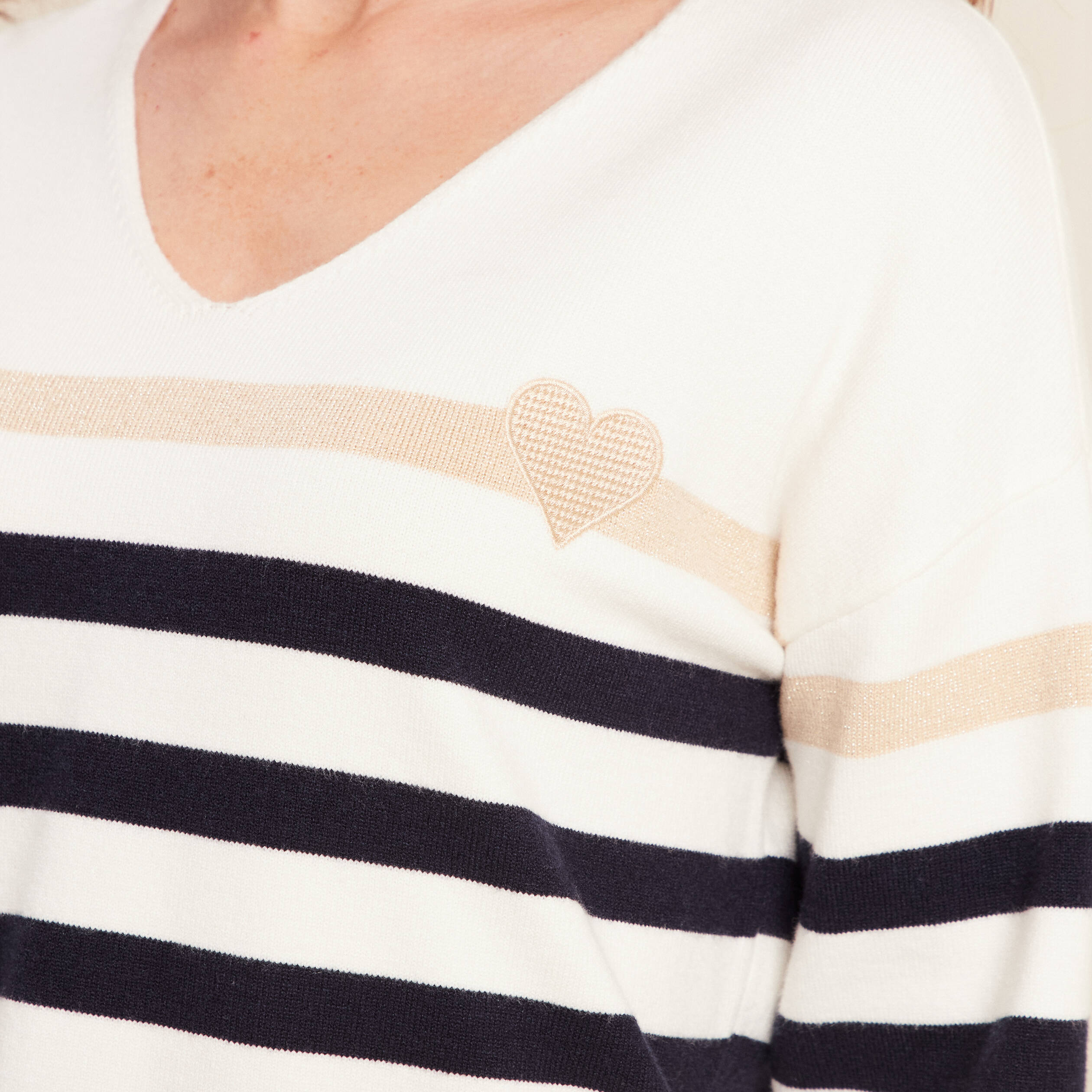 Pull manches longues blanc femme