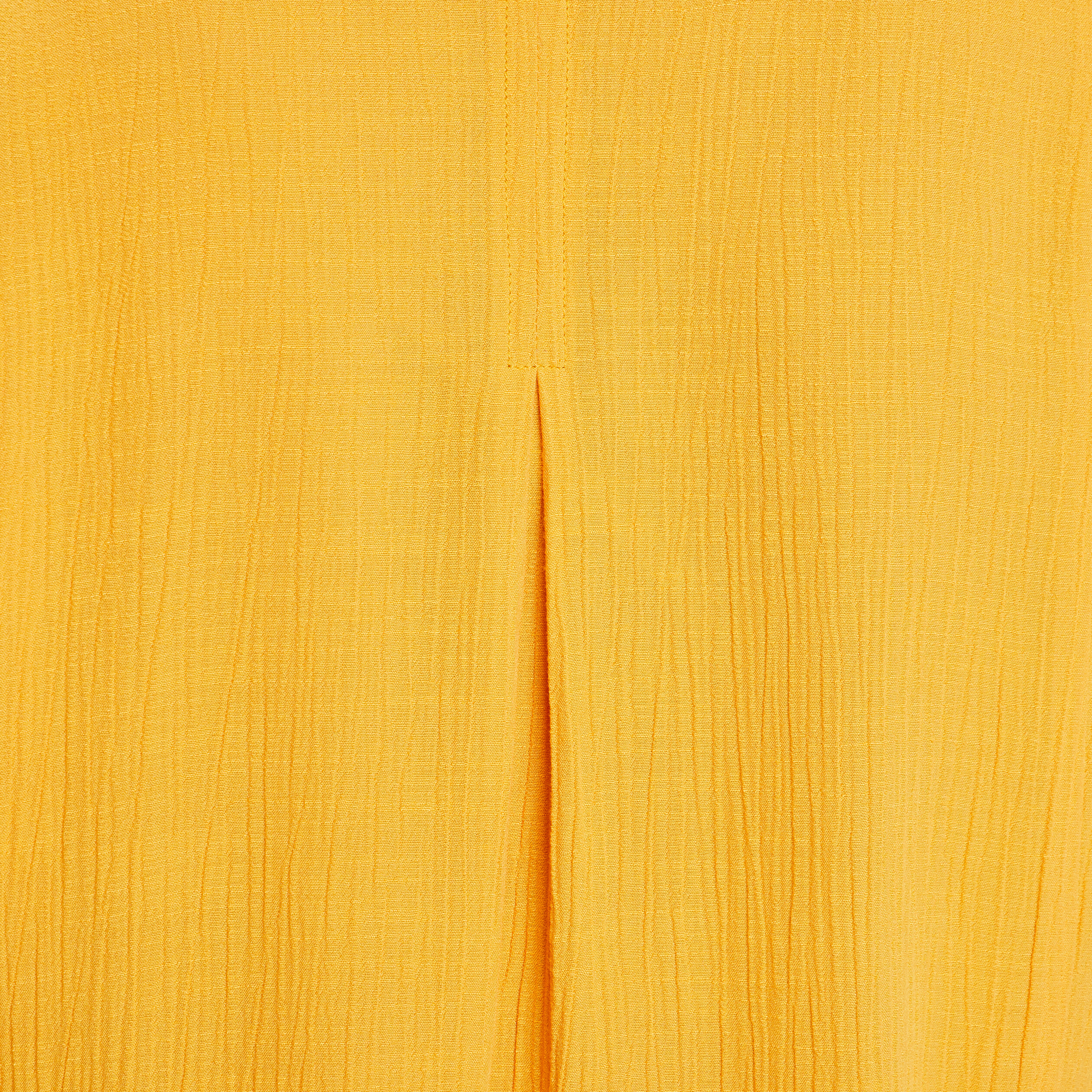 Chemise manches courtes jaune moutarde femme