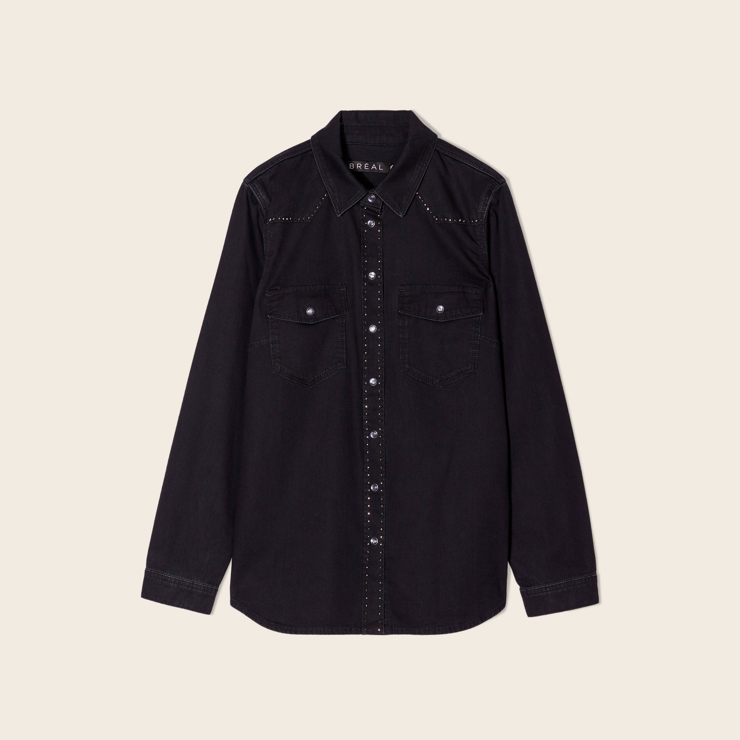 Chemise en jean noir femme