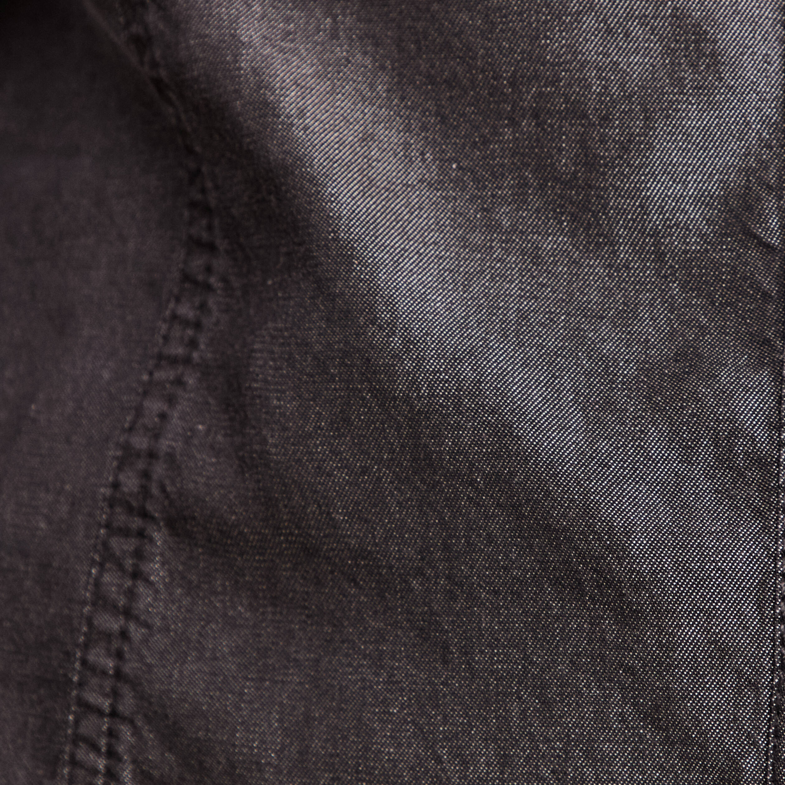 Chemise bi-mati&egrave;re manches longues denim gris femme
