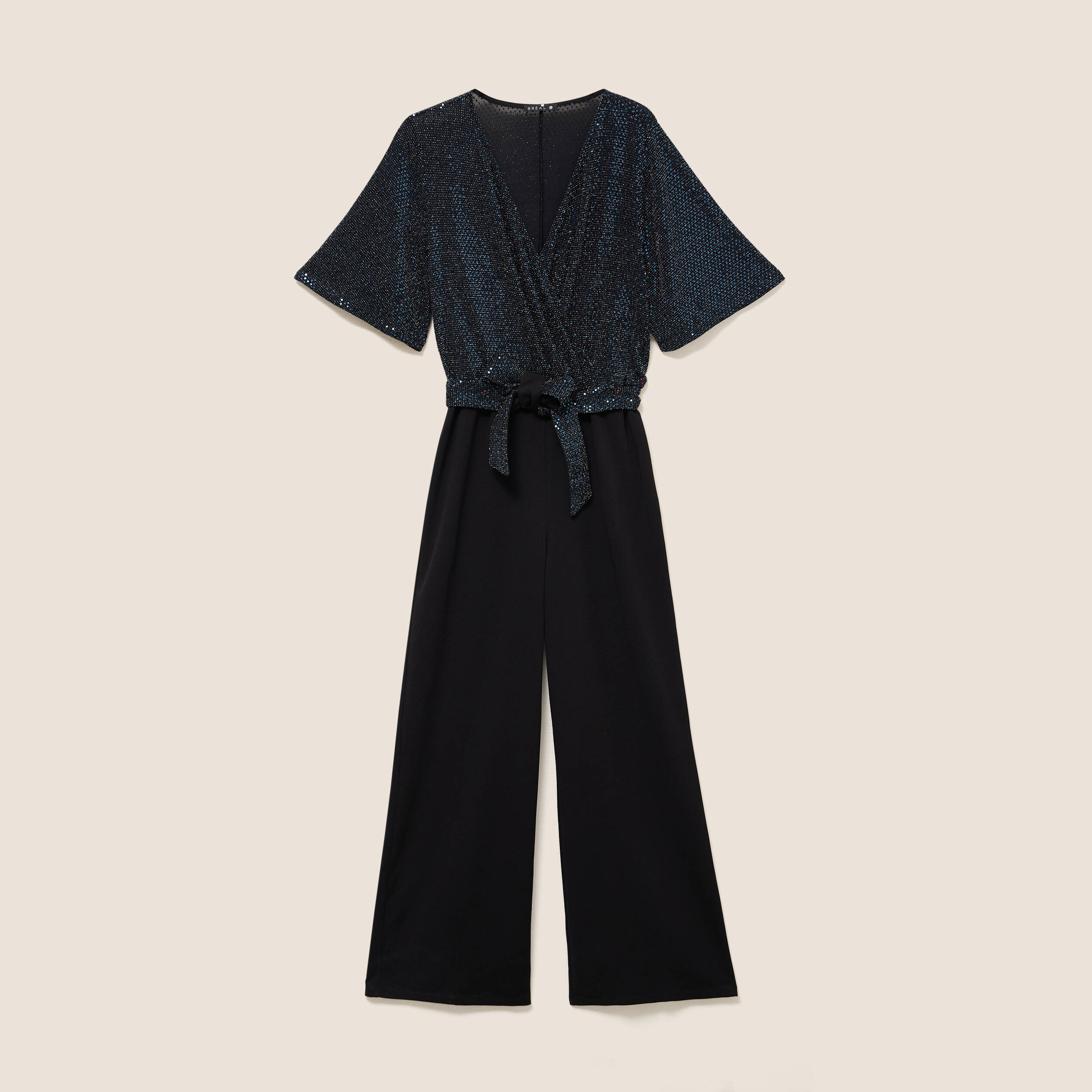 Combinaison en maille bleu marine femme