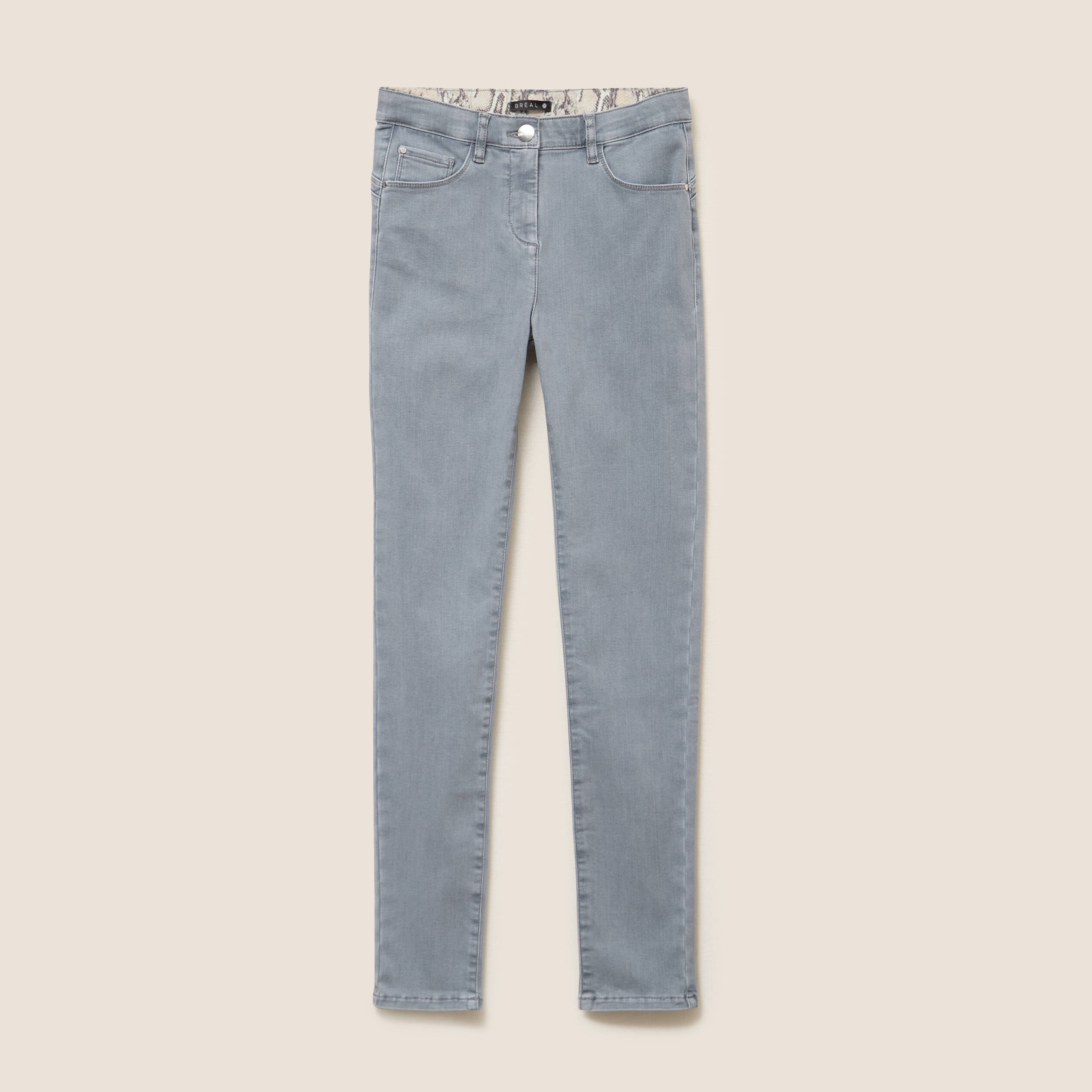 Jean magique L'Unique coupe ajust&eacute;e denim gris femme