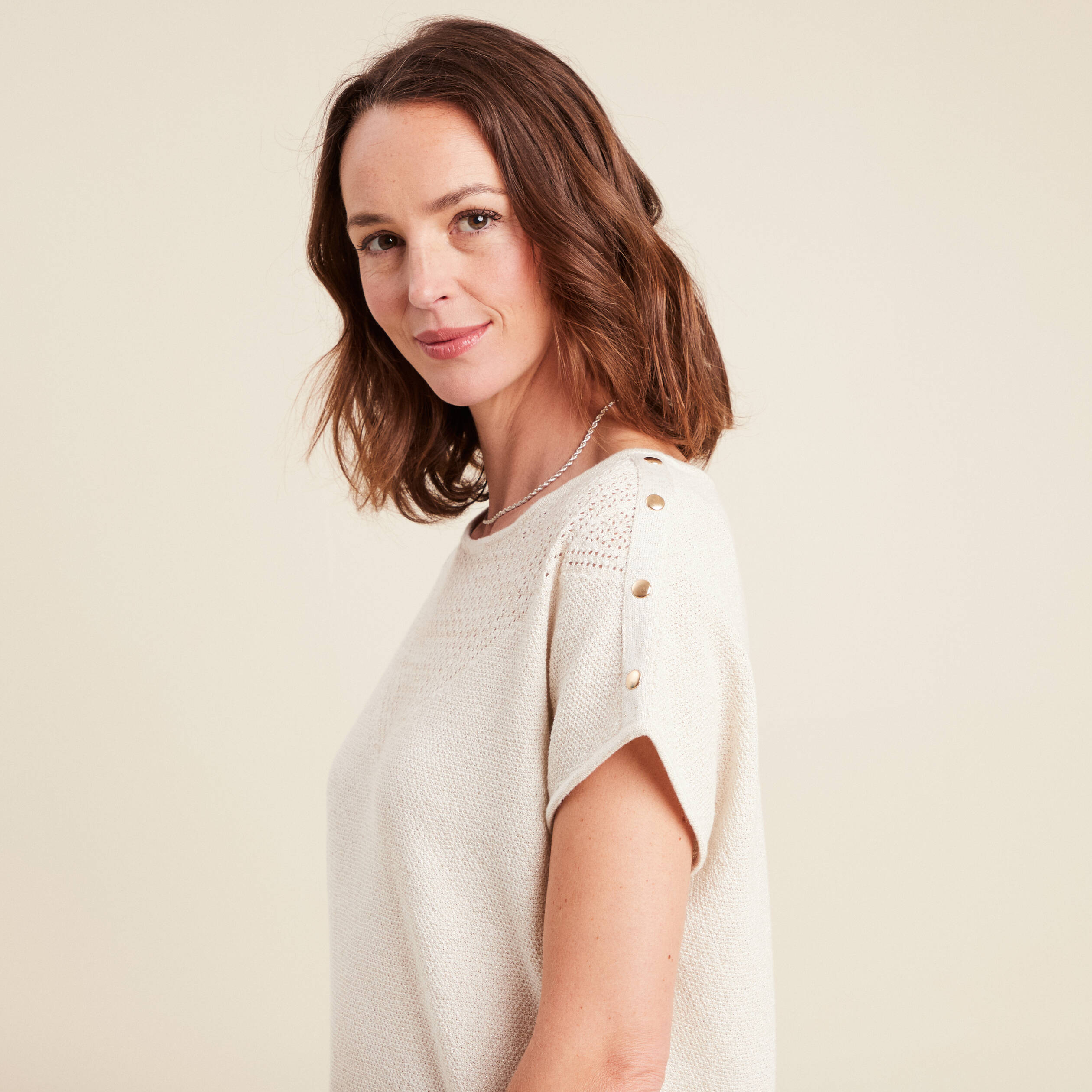 pull manches courtes ecru femme Pull manches courtes ecru femme