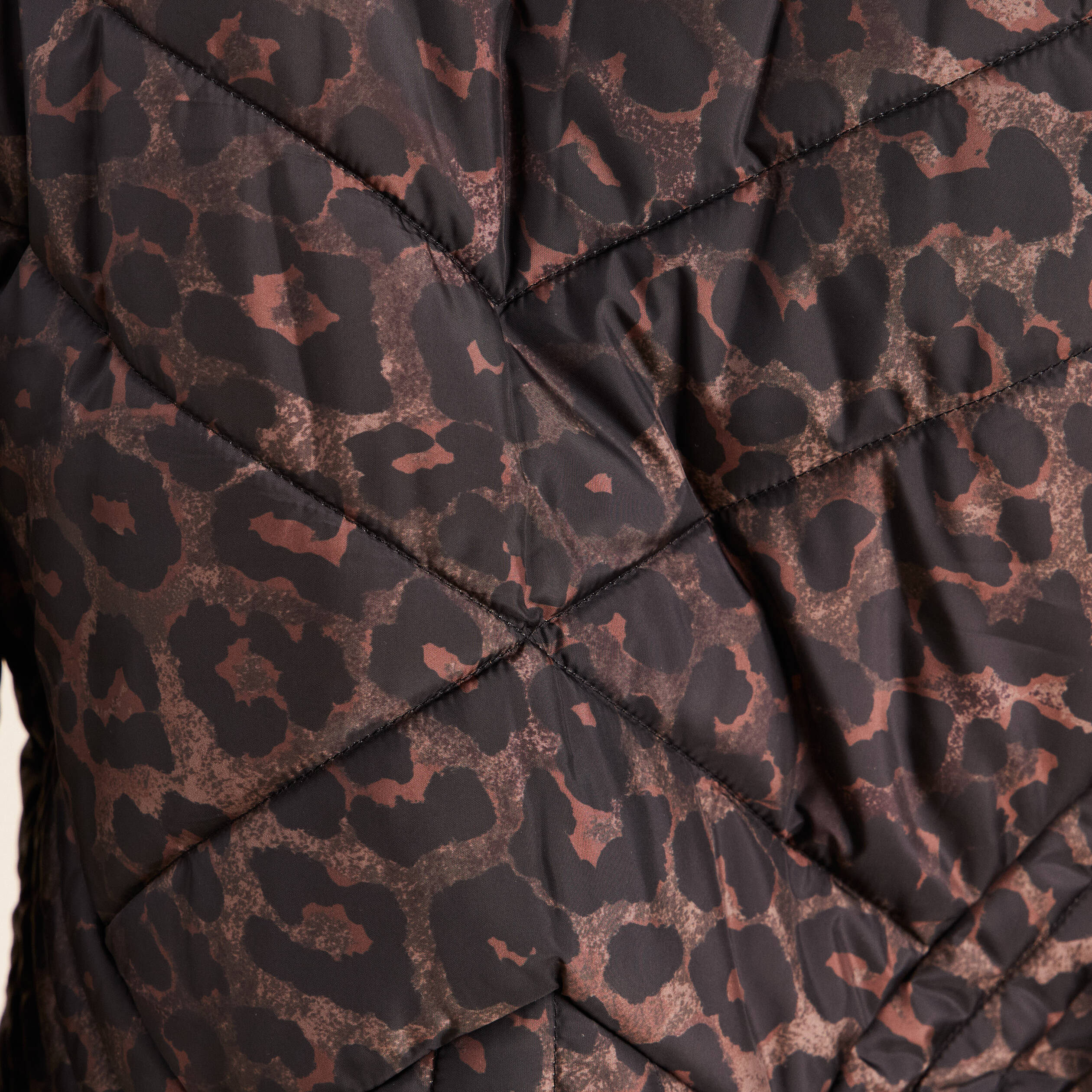 Doudoune d&eacute;perlante droite zipp&eacute;e marron femme