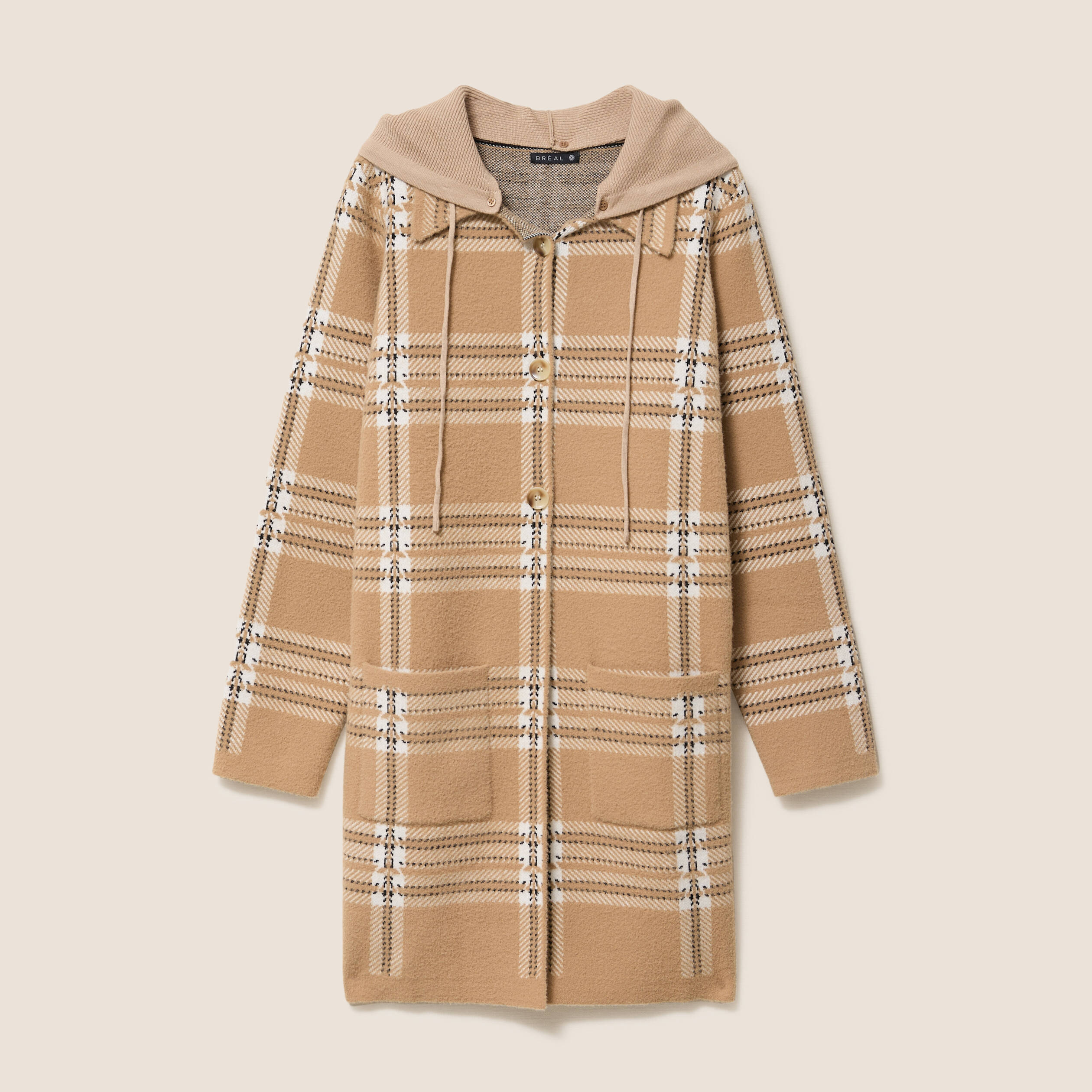 Gilet De Couverture Maurices Crème à Capuche - Taille S, Tricot Asymétrique, Sans Manches