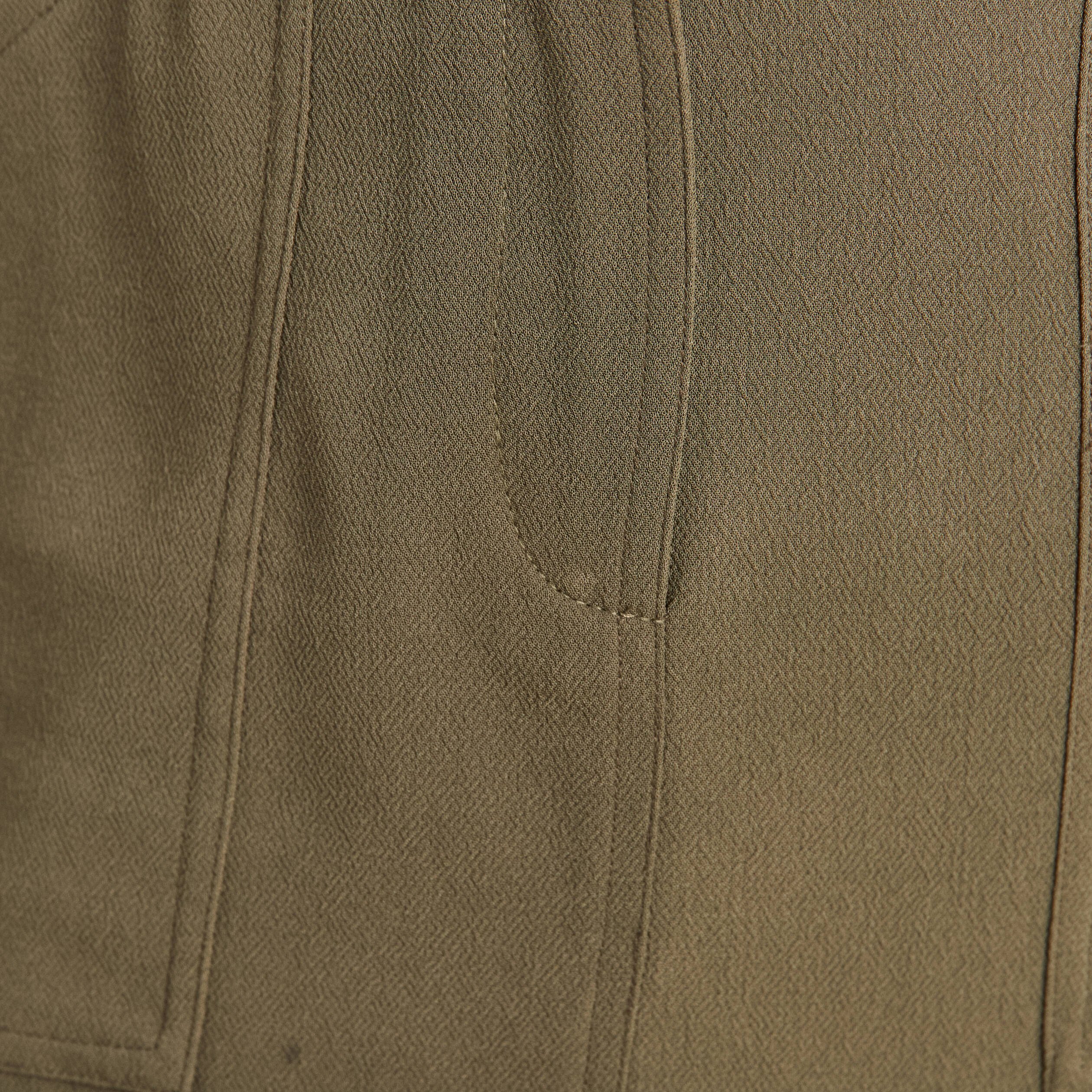 Jupe longue droite vert kaki femme
