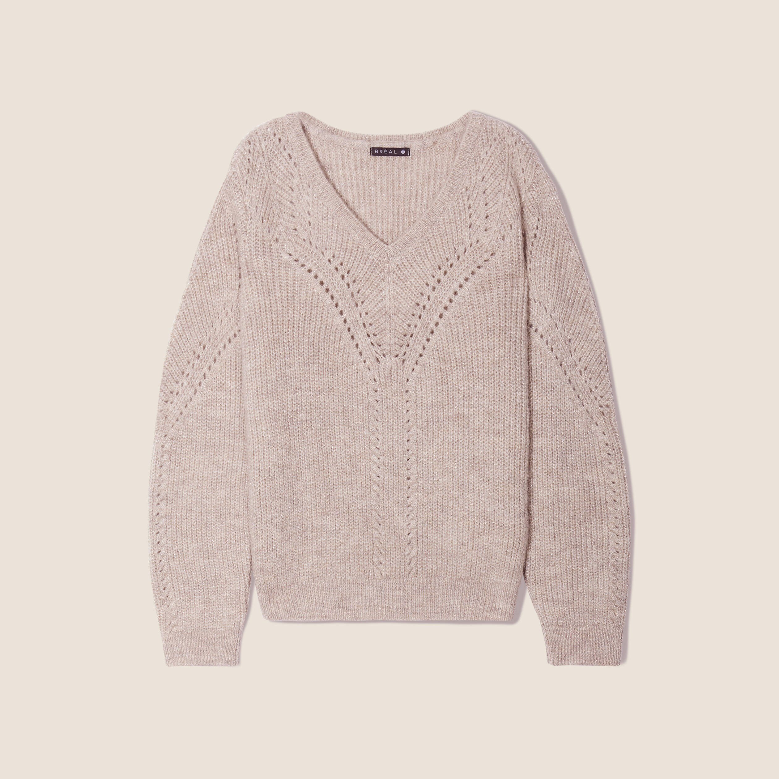 Pull manches longues beige femme Breal