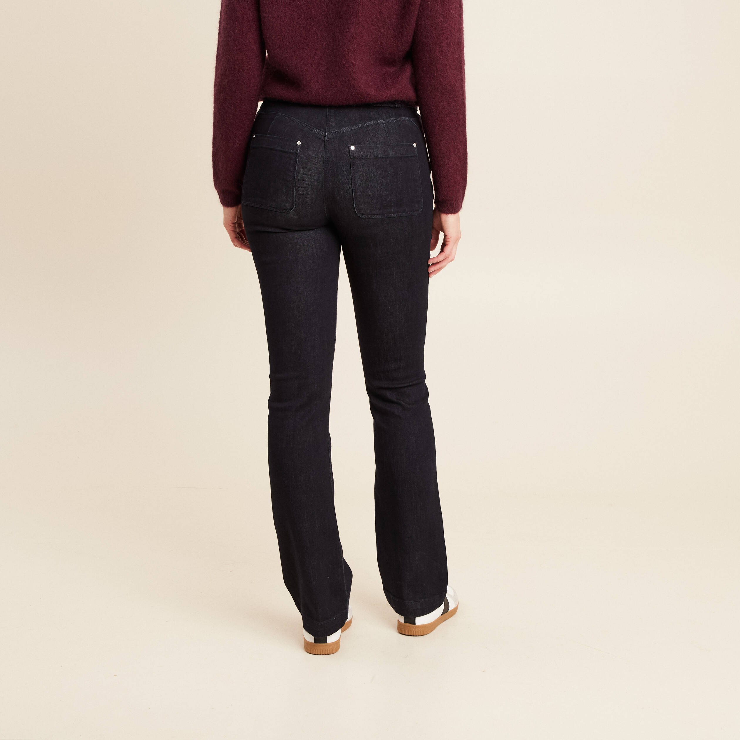 Jean bootcut taille standard denim brut femme