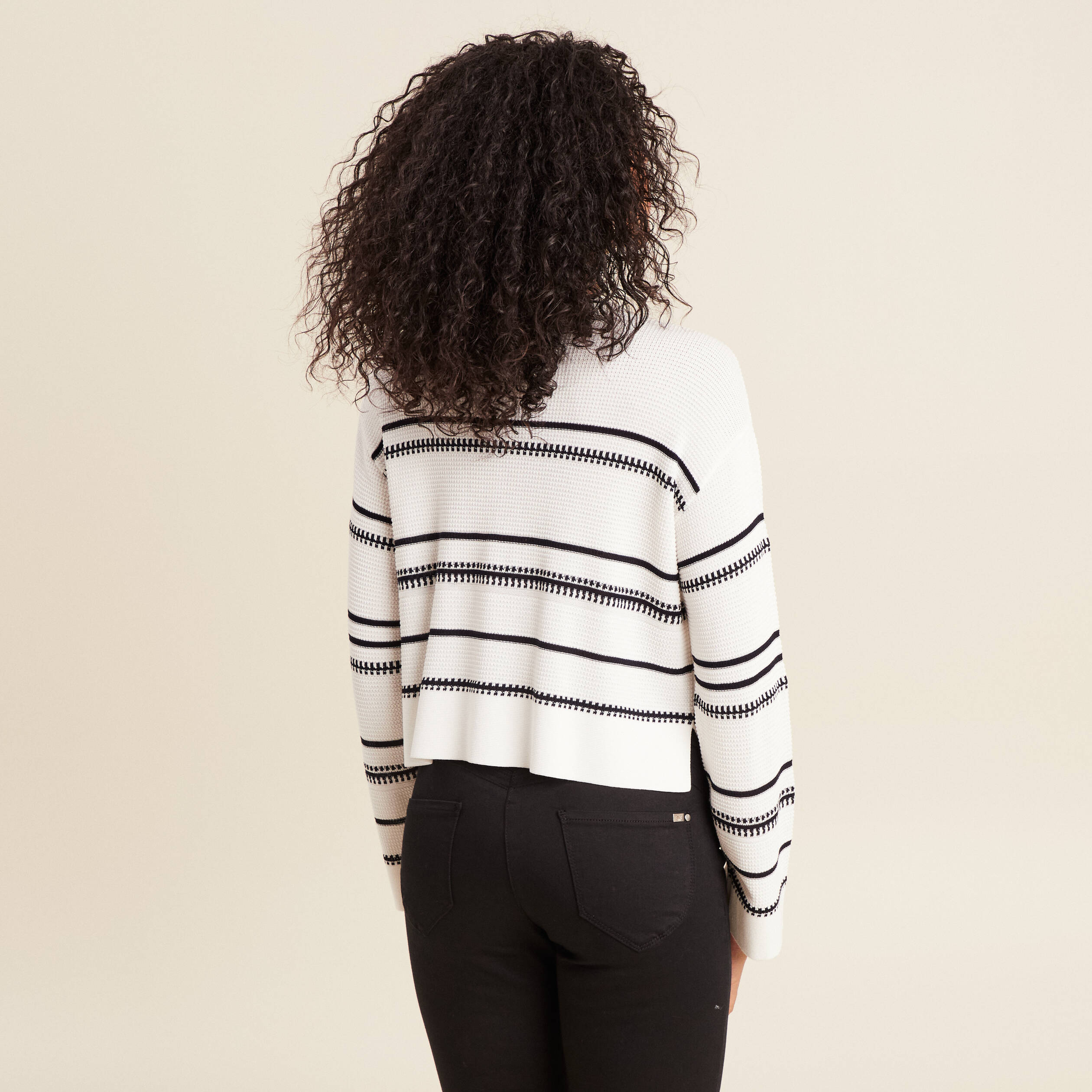Pull manches longues blanc femme