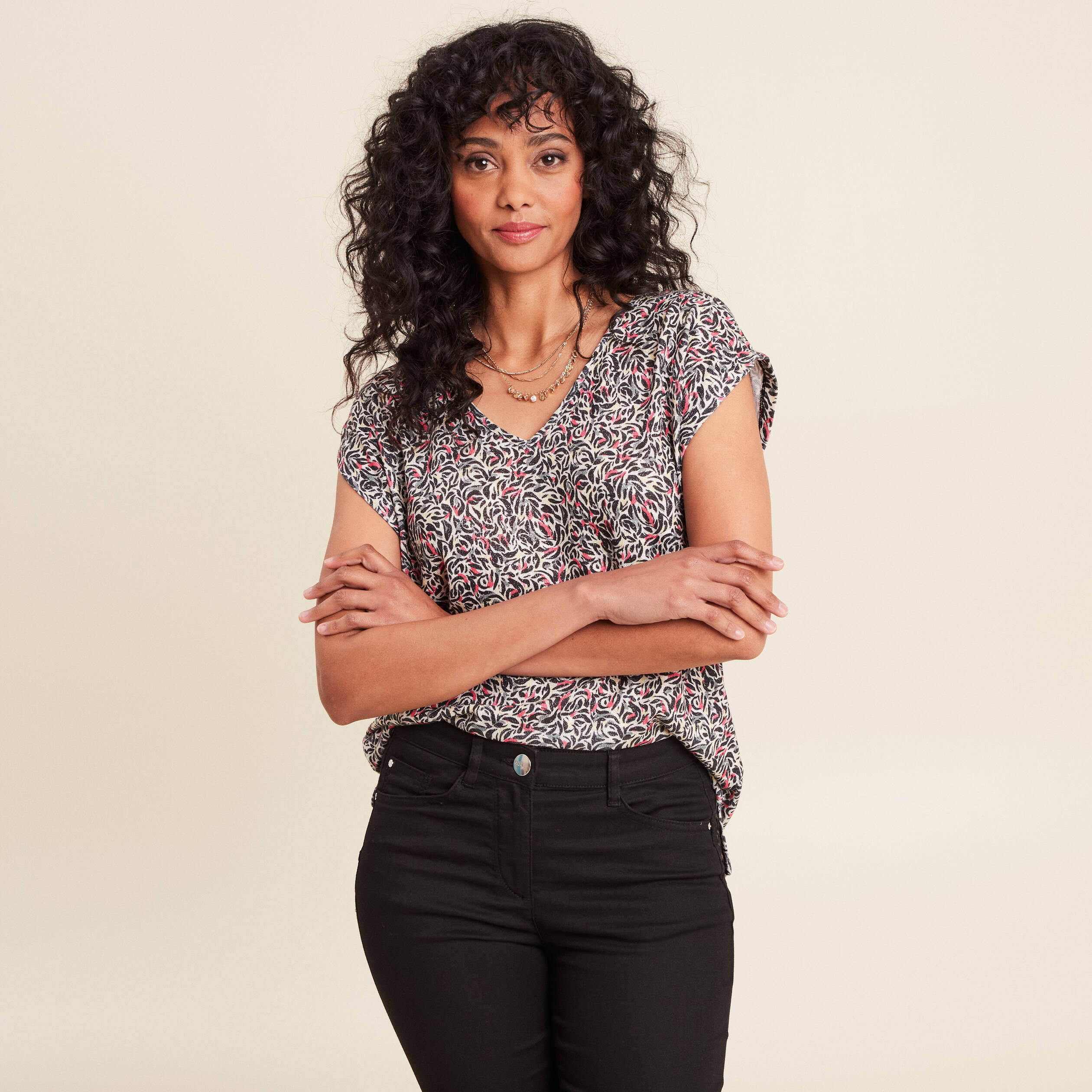 T-shirt manches courtes jaune citron femme