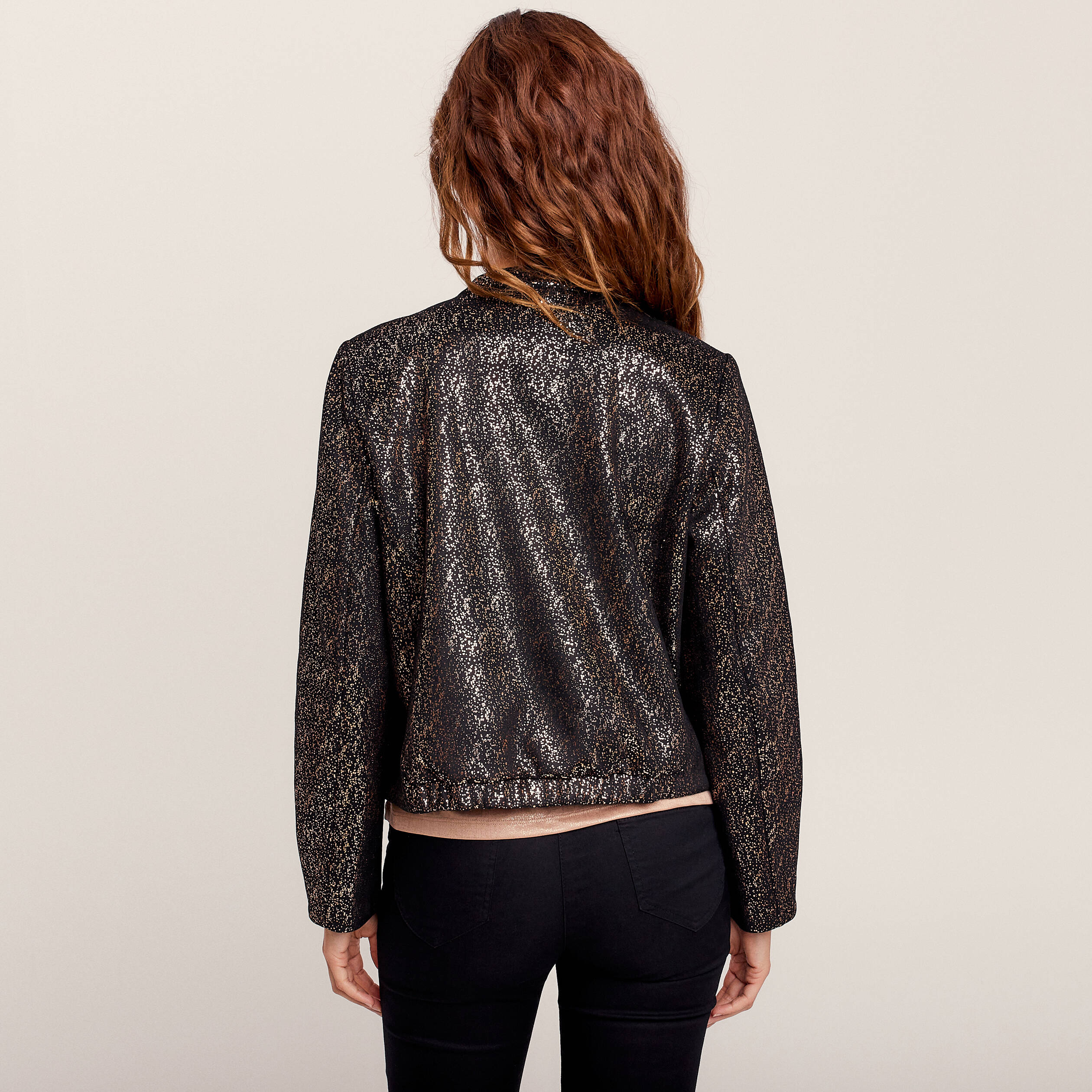 Veste ajustée zippée noir femme