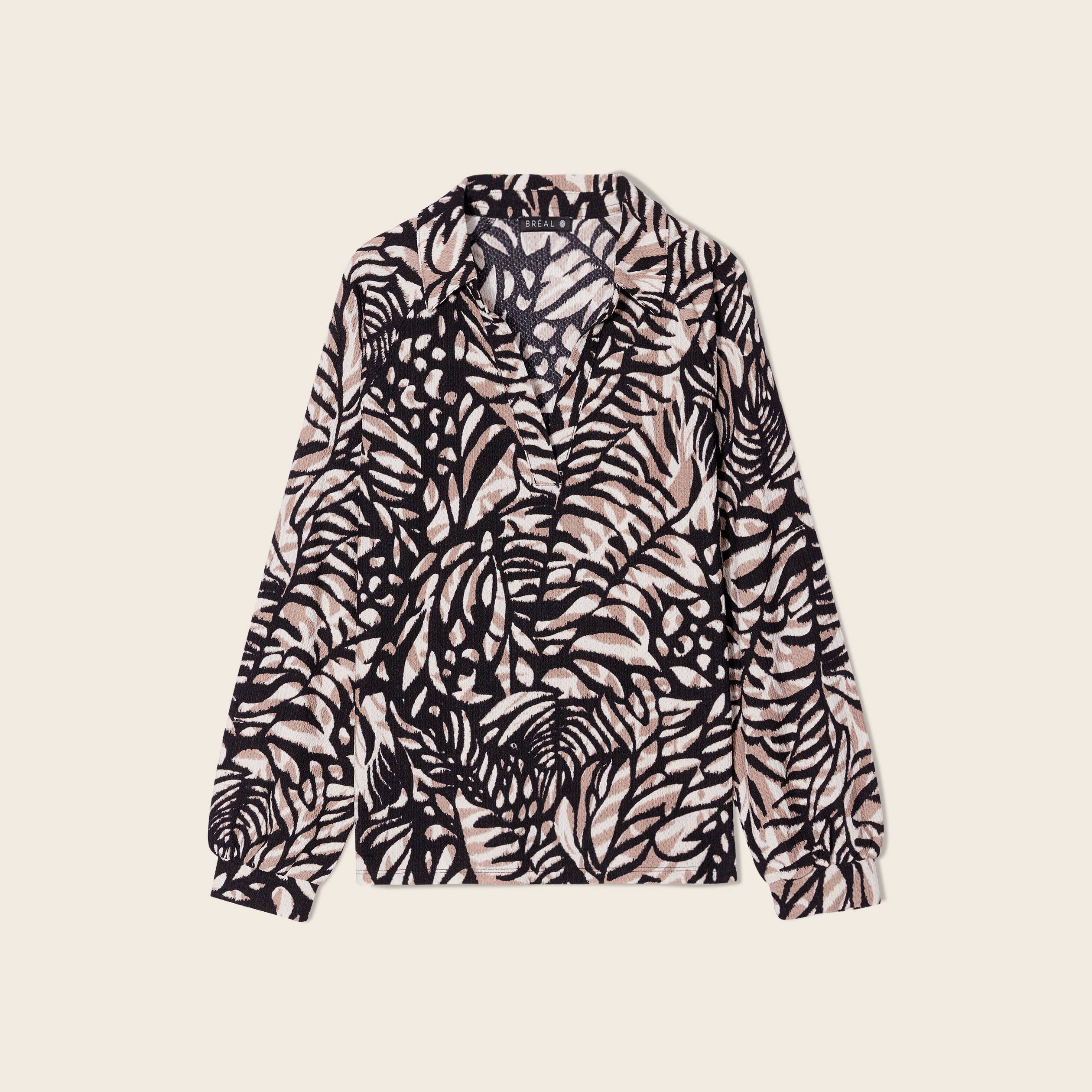 blouse manches longues marron clair femme Blouse manches longues marron clair femme