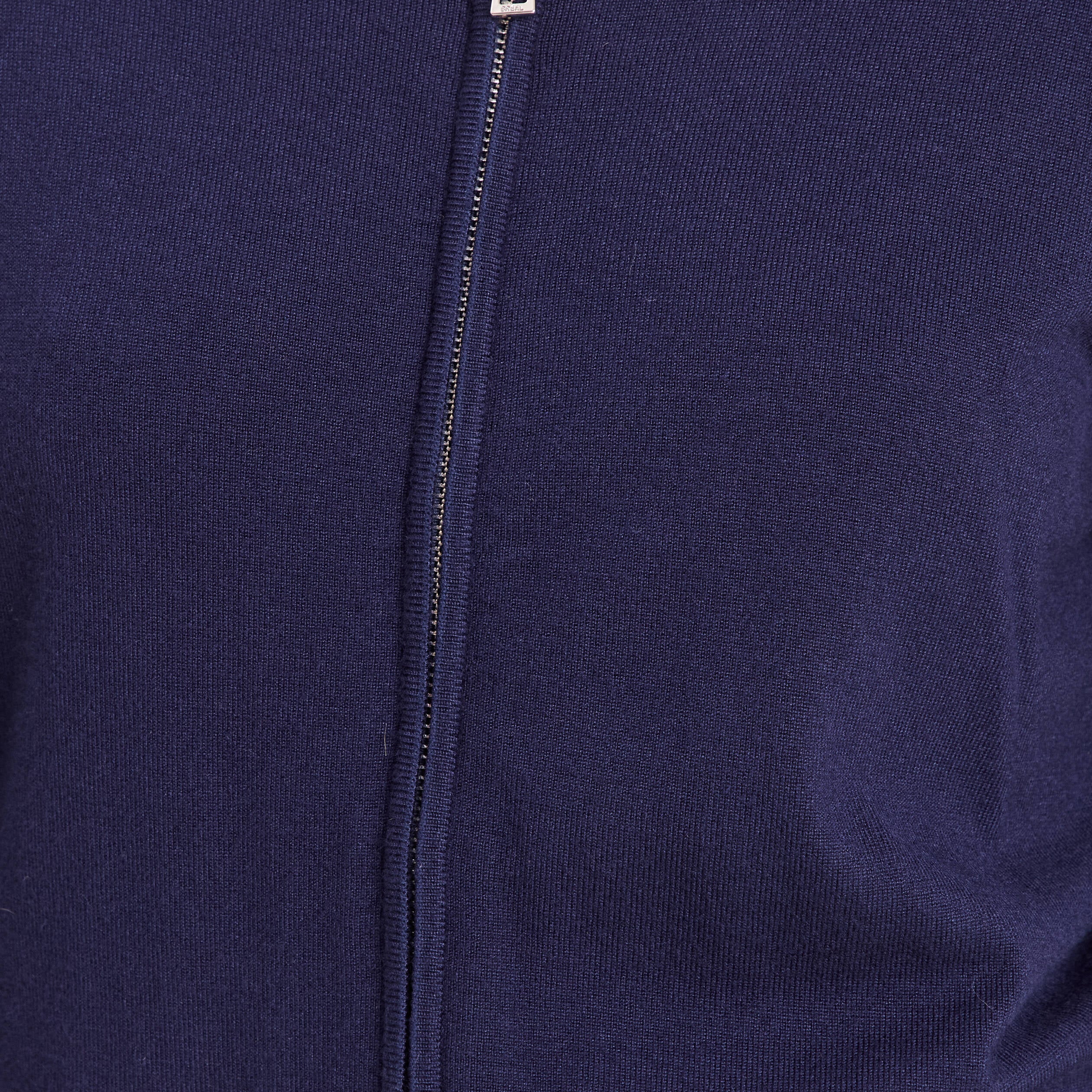 Gilet droit mi-long manches longues bleu marine femme
