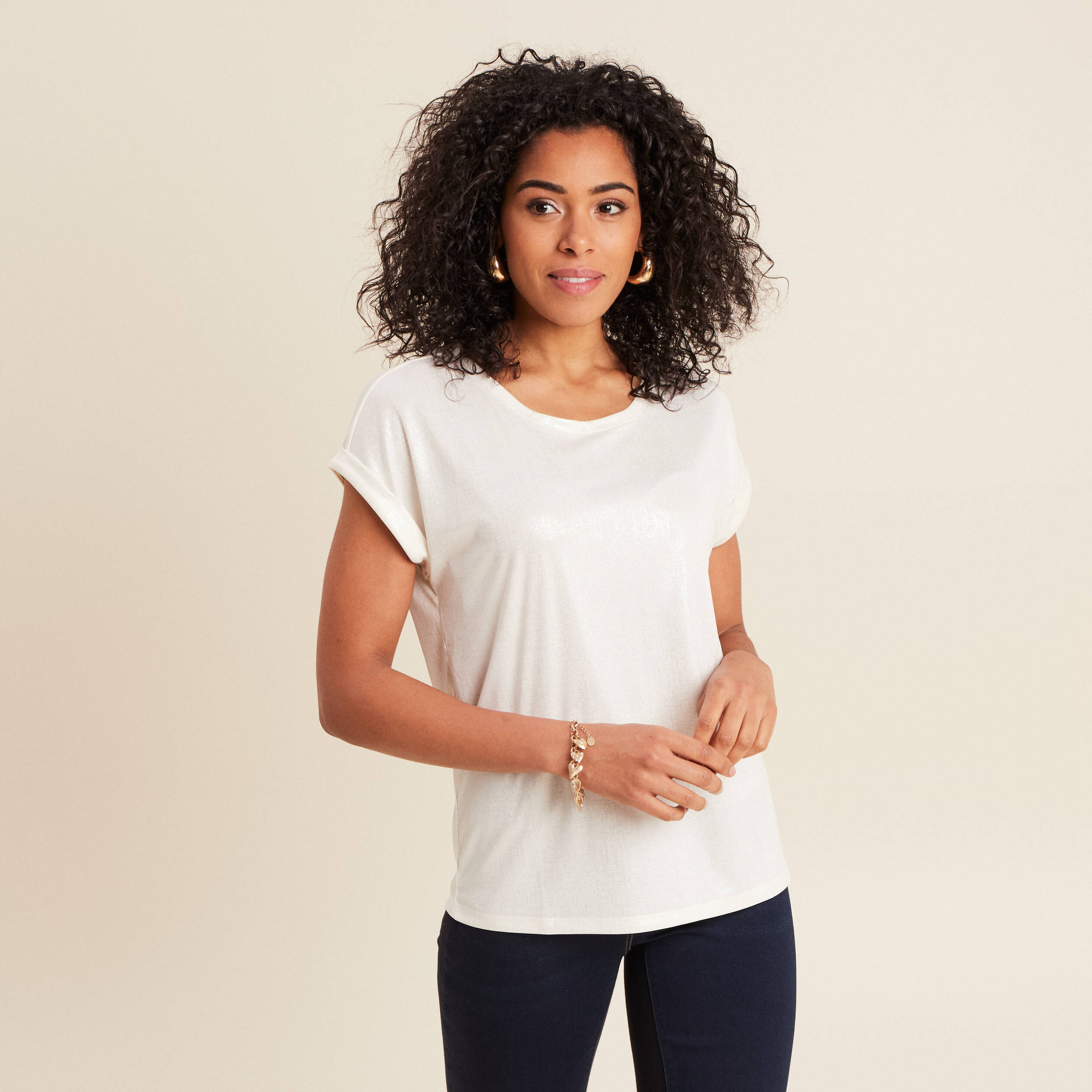 T shirt sales ecru femme