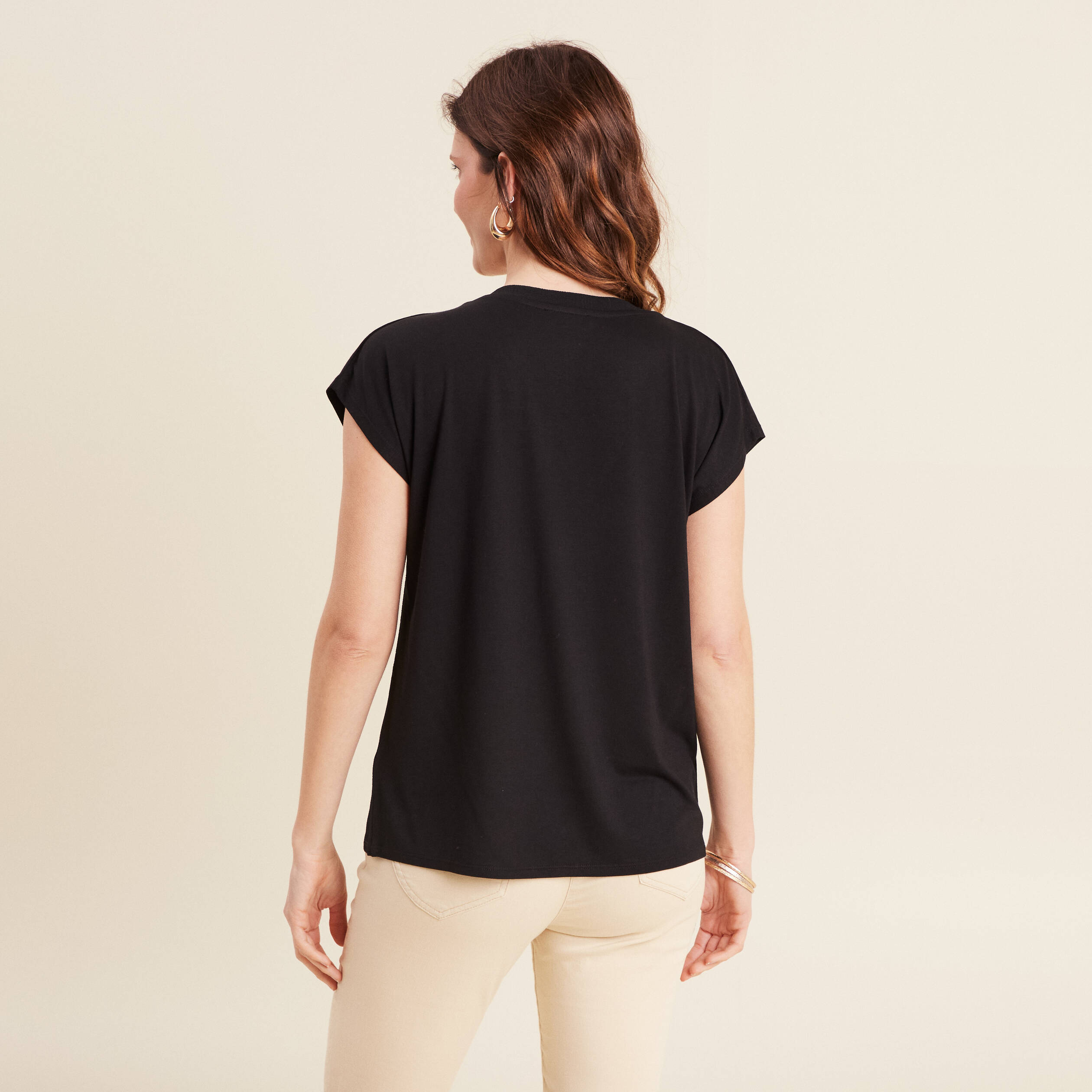 T-shirt manches courtes noir femme