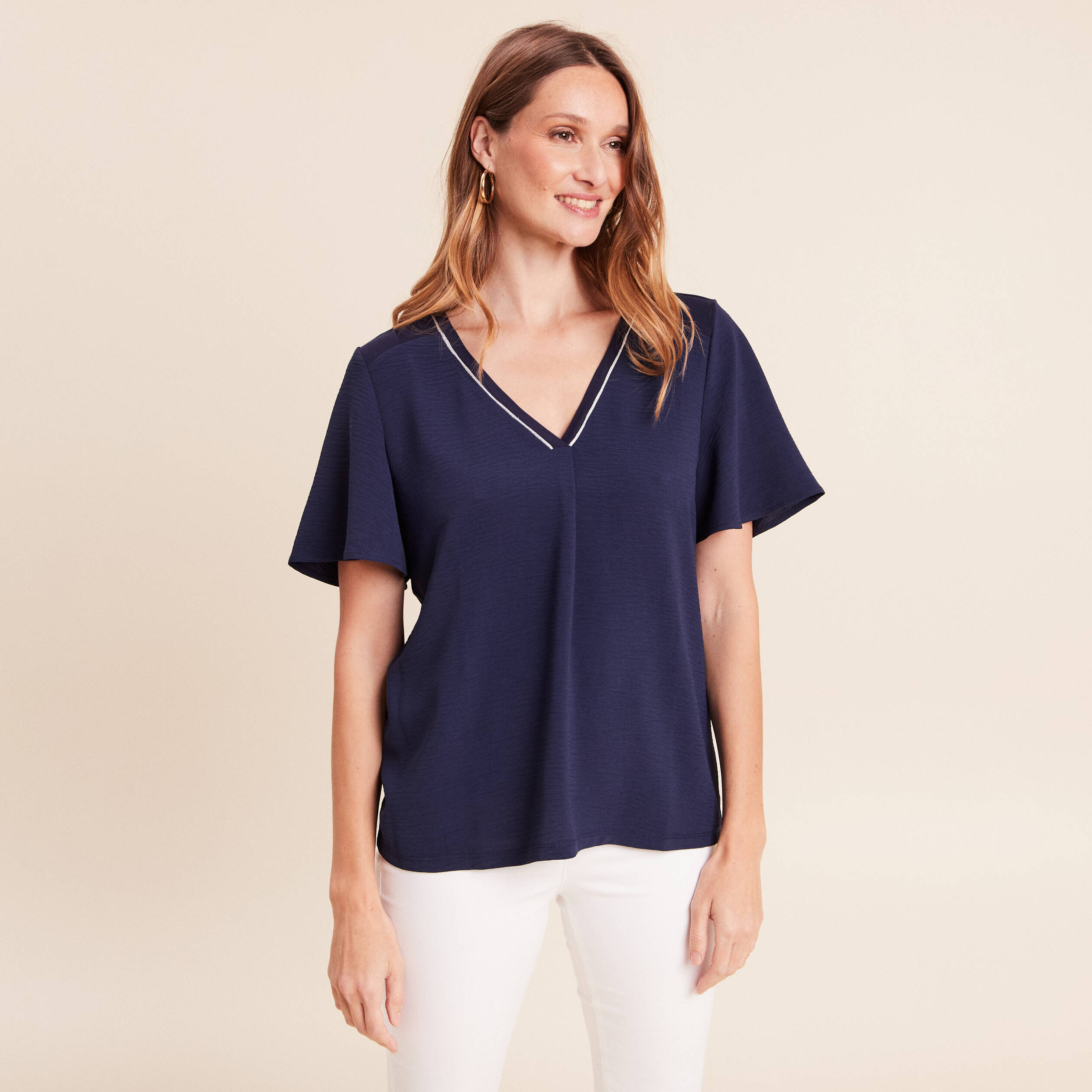 T-shirt Femme Marine En Coton Bio éthique Made In France