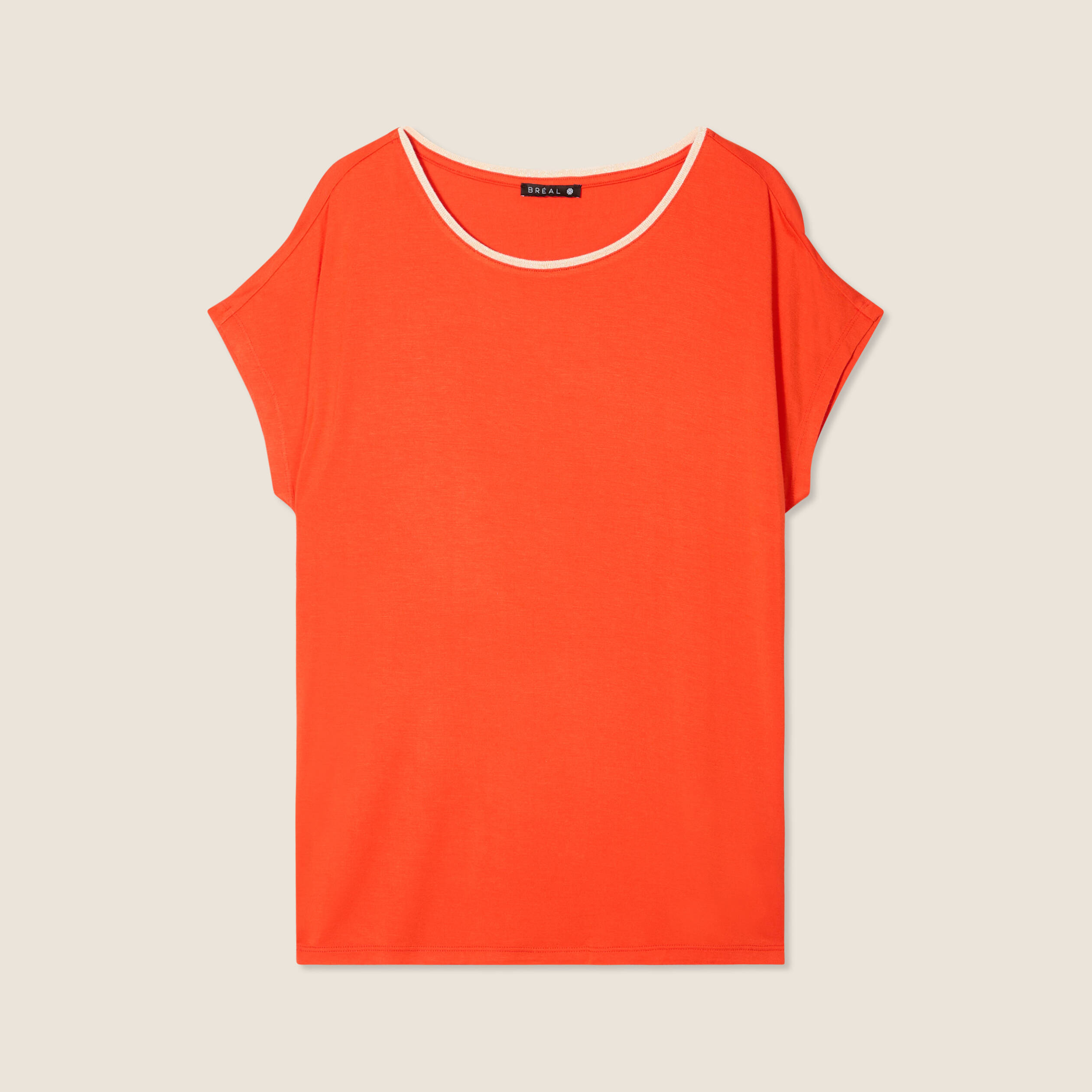 T-shirt manches courtes orange foncé femme