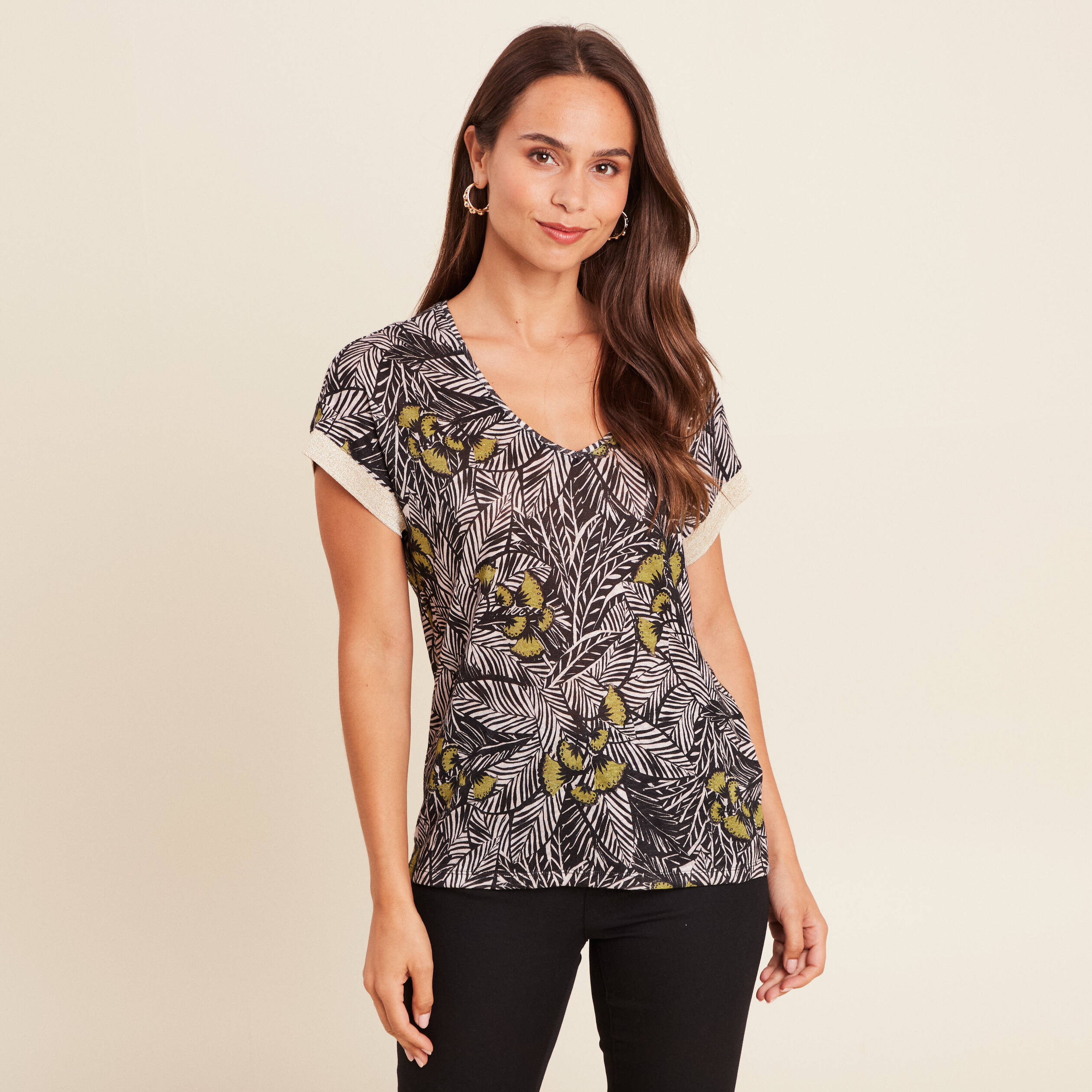 t shirt manches courtes vert femme T-shirt manches courtes vert femme